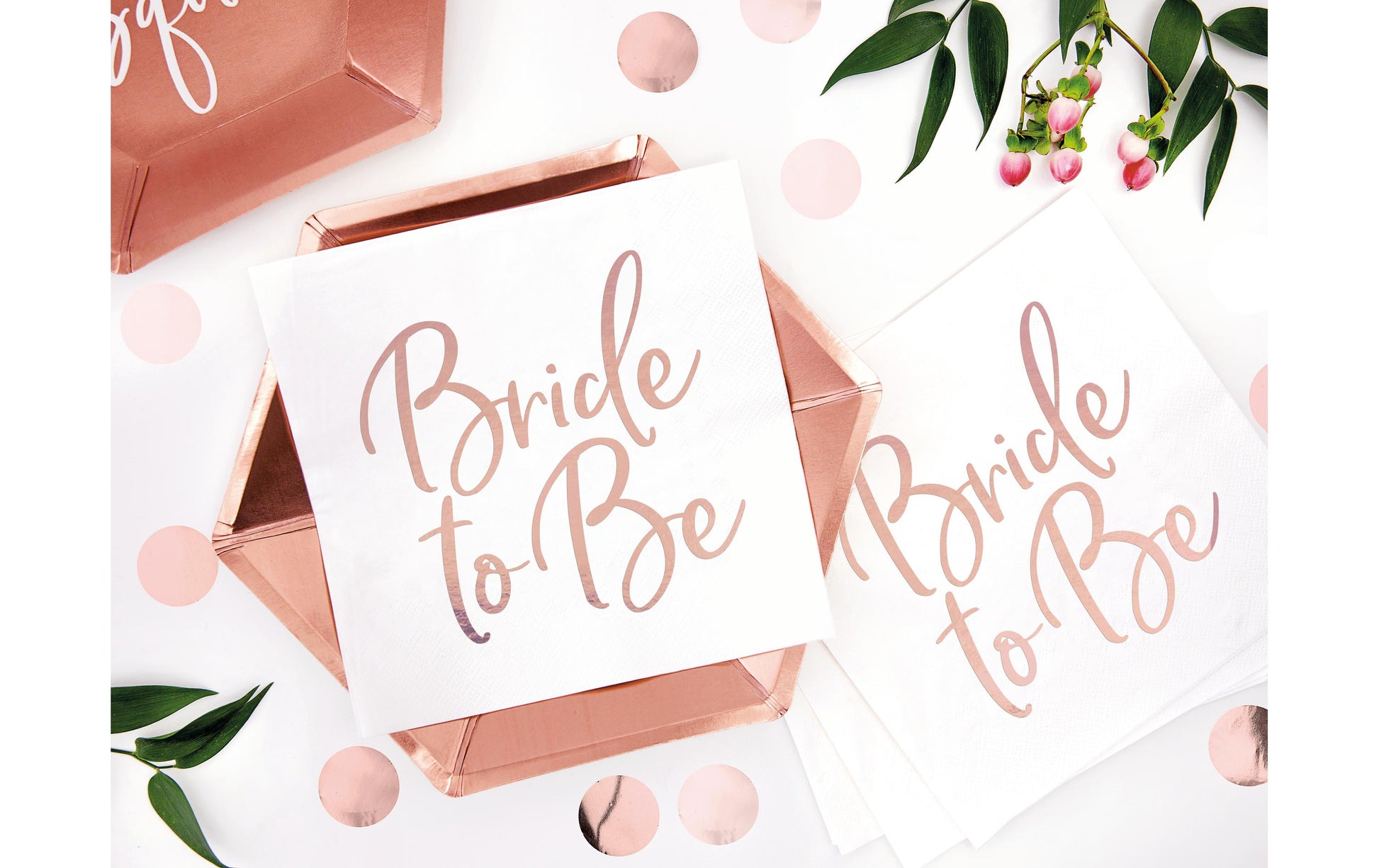 PartyDeco Servietten Bride to be – 33 × 33 cm, 3-lagig – 20 Stück