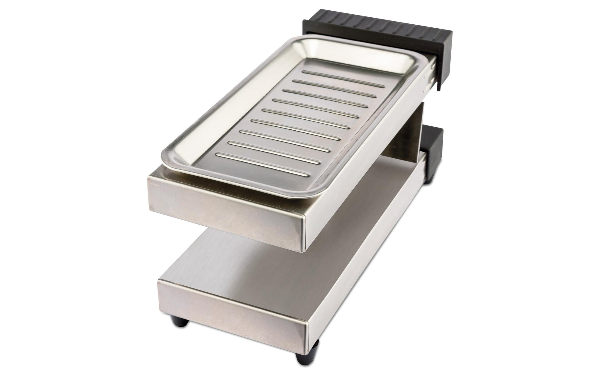 Koenig Tellerraclette Maxvit B02245 – 2 Personen, Druckguss-Grillplatte, 350 W – Schwarz/Edelstahl