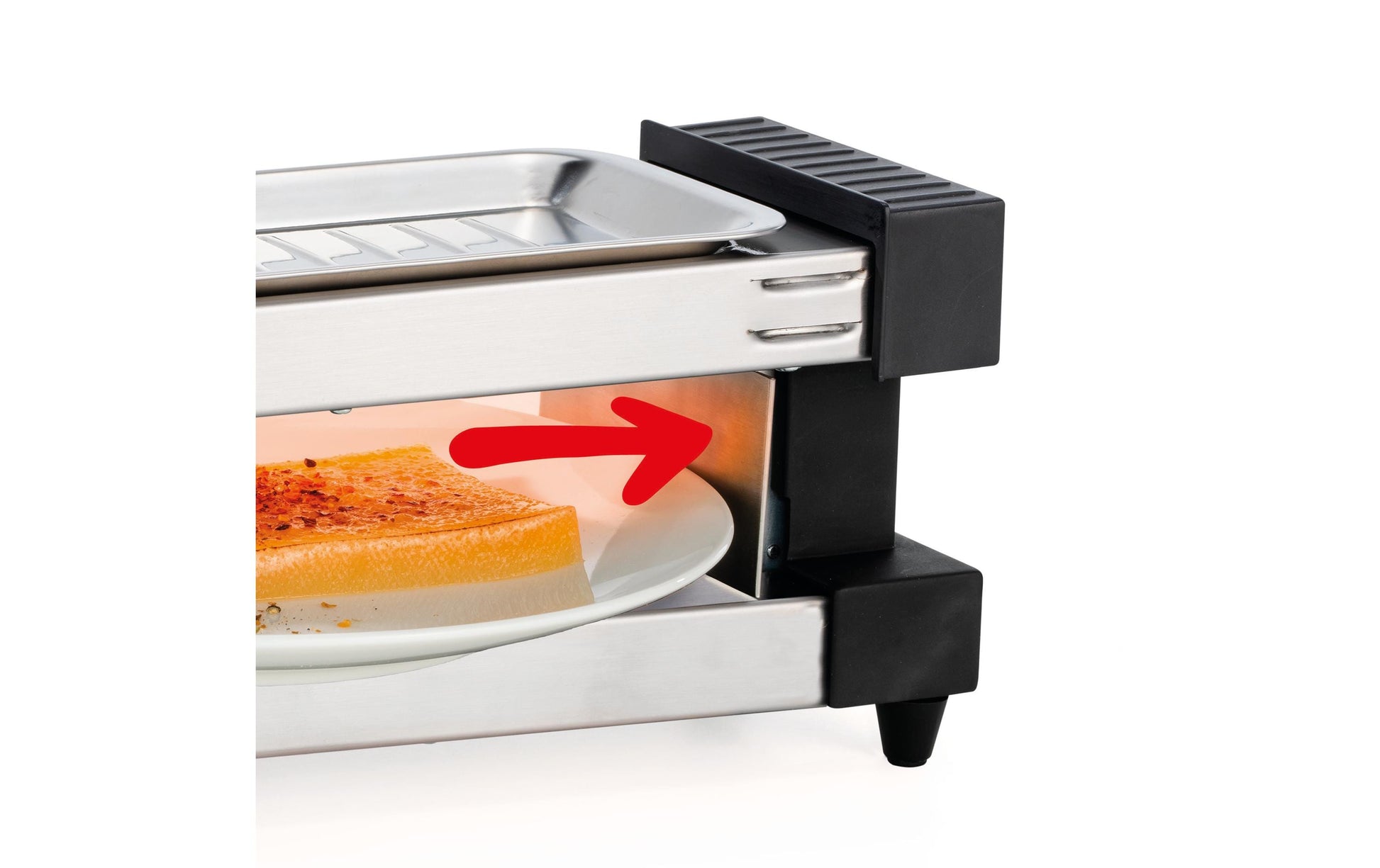 Koenig Tellerraclette Maxvit B02245 – 2 Personen, Druckguss-Grillplatte, 350 W – Schwarz/Edelstahl