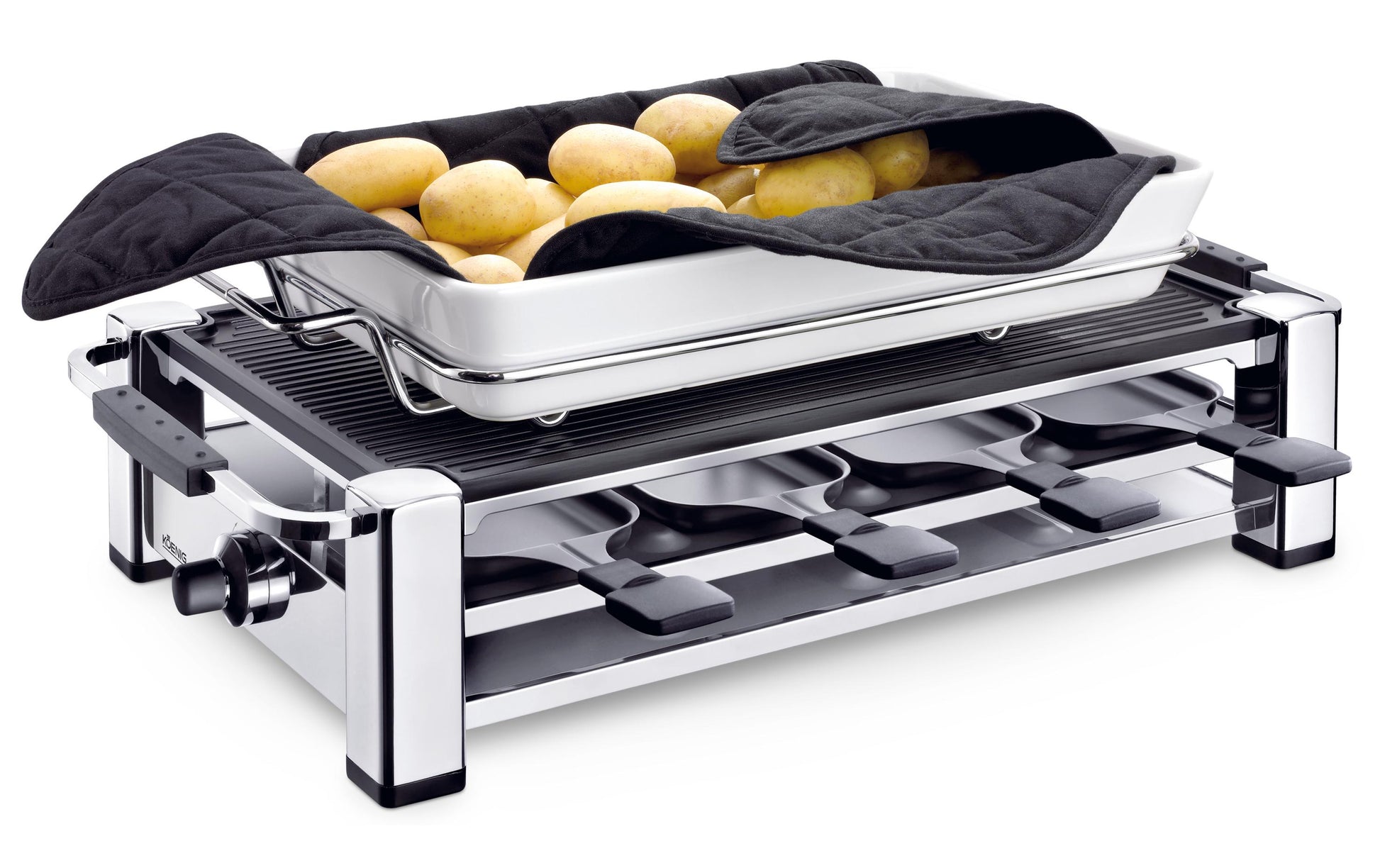 Koenig Raclette-Grill B02159 – 8 Personen, 1'500 W – Schwarz