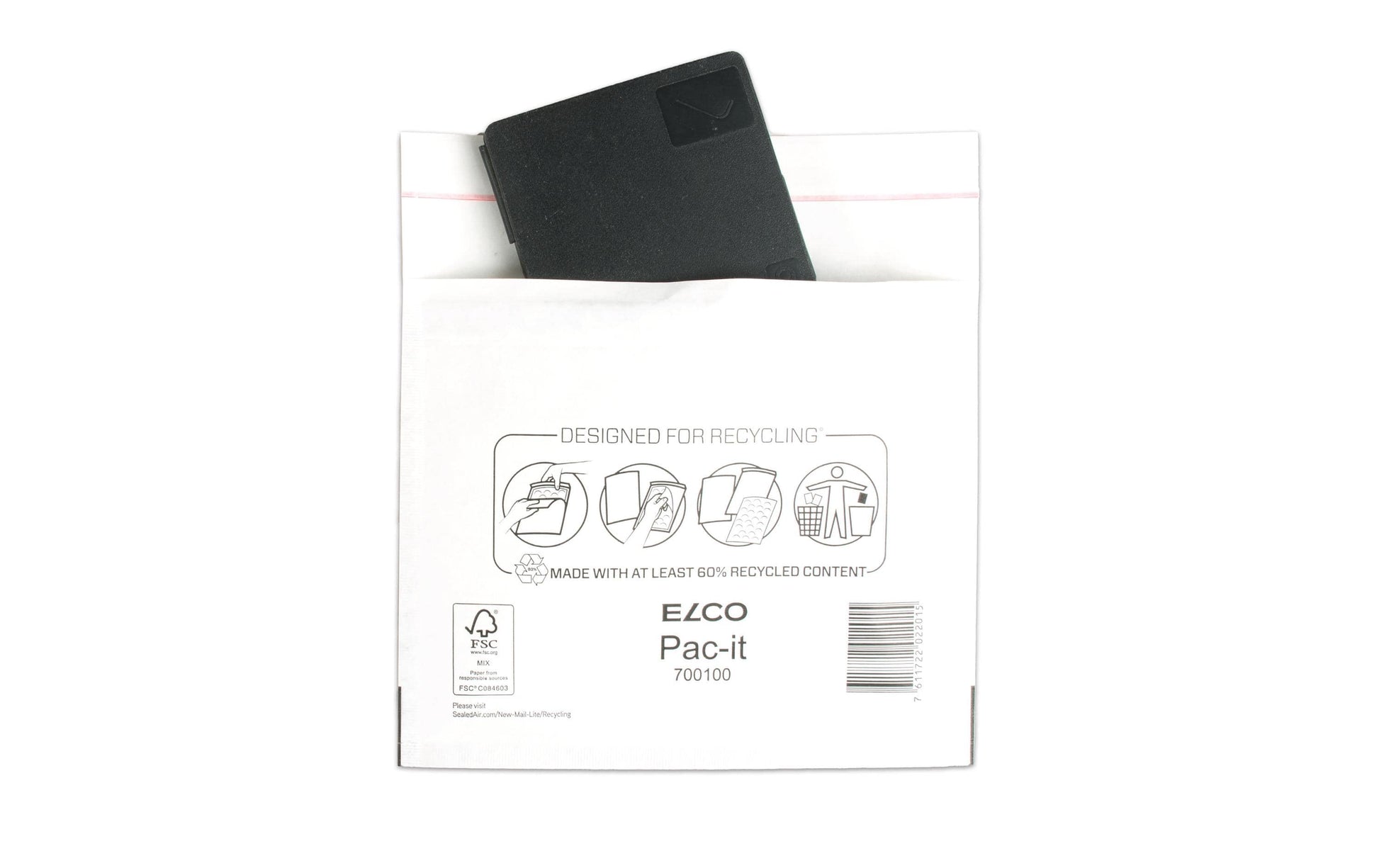 Elco Luftpolstertasche – 170 × 200 mm, weiss, selbstklebend, recyclingfähig