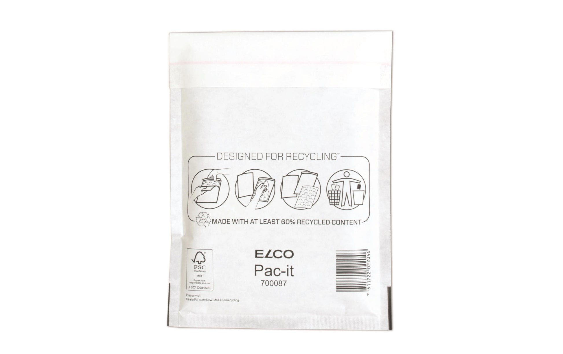 Elco Couvert 170 × 220 mm, weiss, Luftpolstertasche bag-in-bag – 100 Stk.