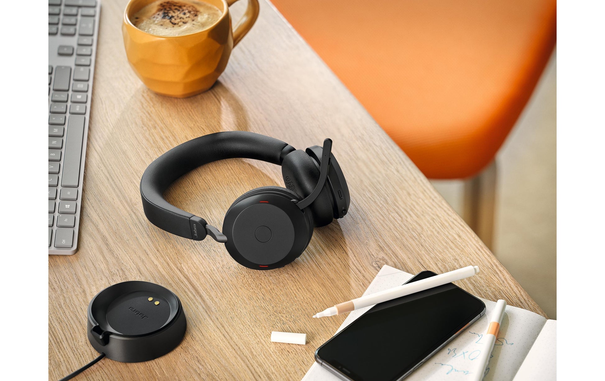 Jabra Evolve2 75 – Headset – USB‑A, mit Ladestation – für UC