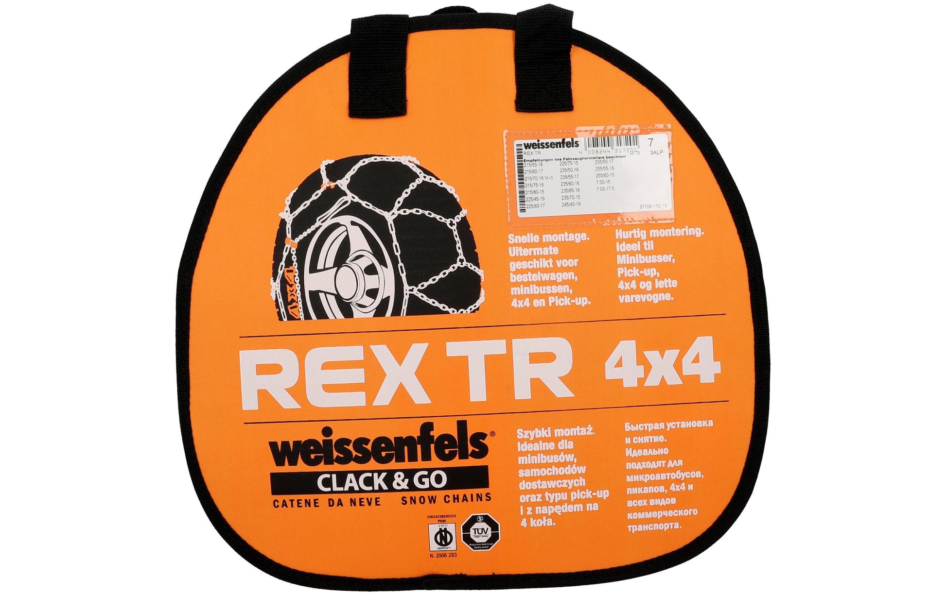 Weissenfels Schneekette Rex – für Reifen – 18" – Stahl – Ö-Norm