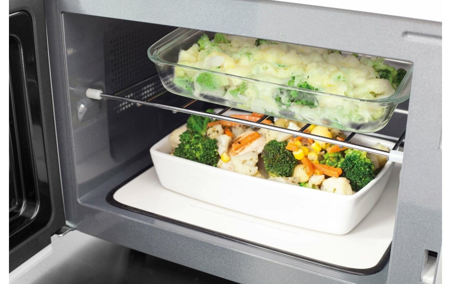 Caso Mikrowelle MG20 Ecostyle 731.3316.00 – 20 l, Grill, 700 W – schwarz/silber