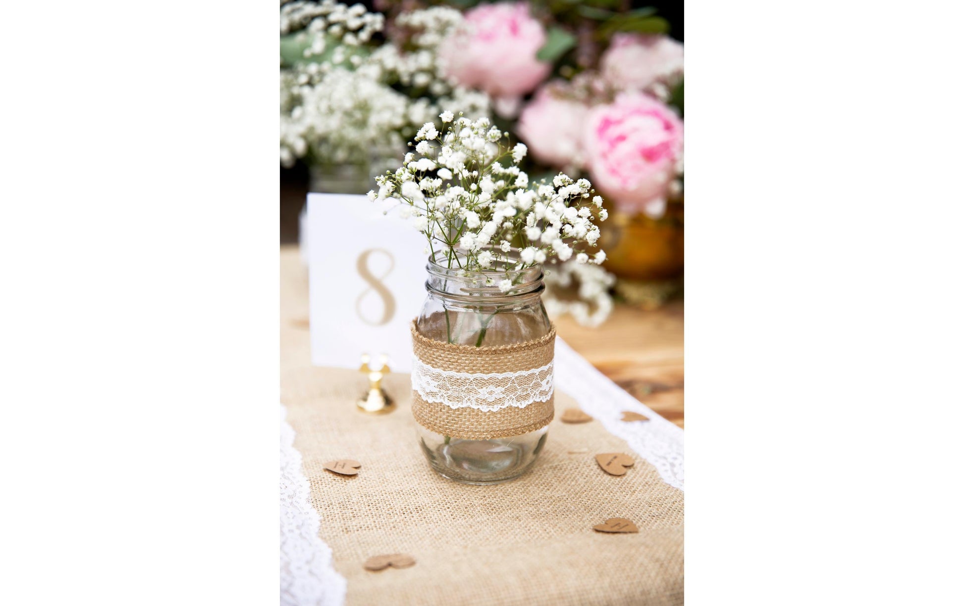 PartyDeco Tischläufer – 28×275 cm, Jute, braun, Hochzeit
