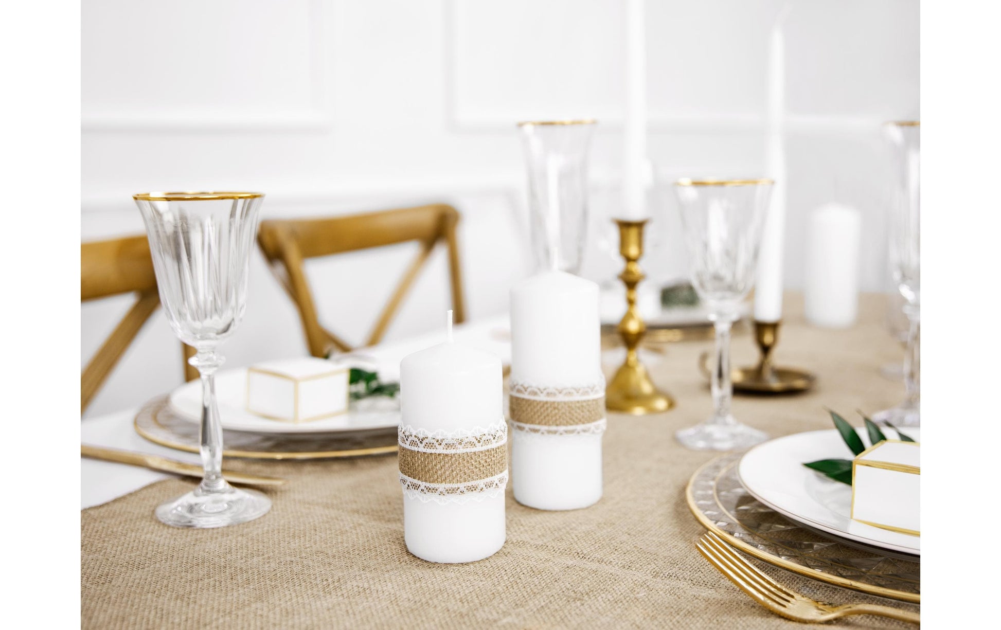 PartyDeco Tischläufer – 28×500 cm, Jute, Braun, Hochzeit