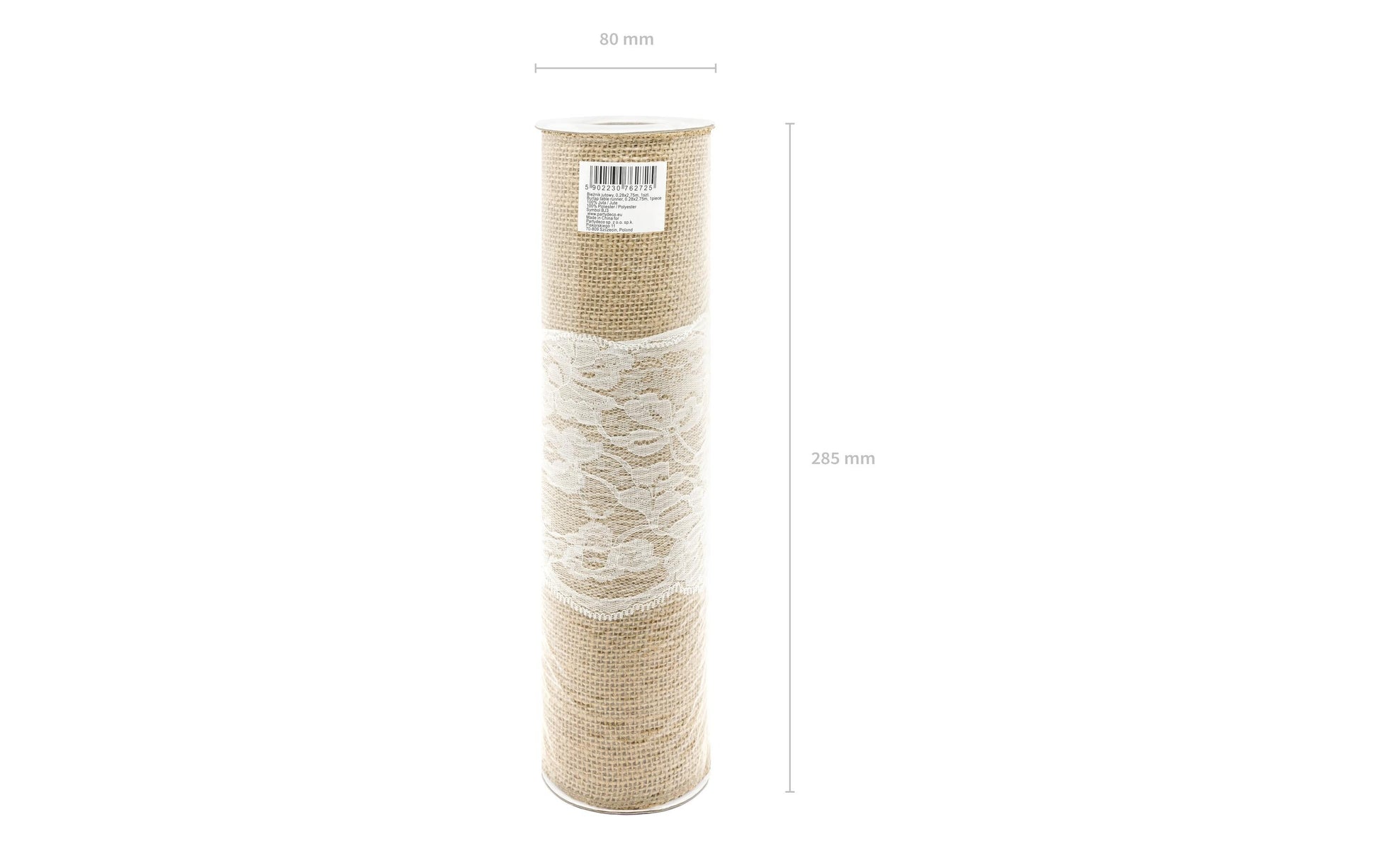 PartyDeco Tischläufer – Jute, Hochzeitsmotiv, 28 × 2,75 m