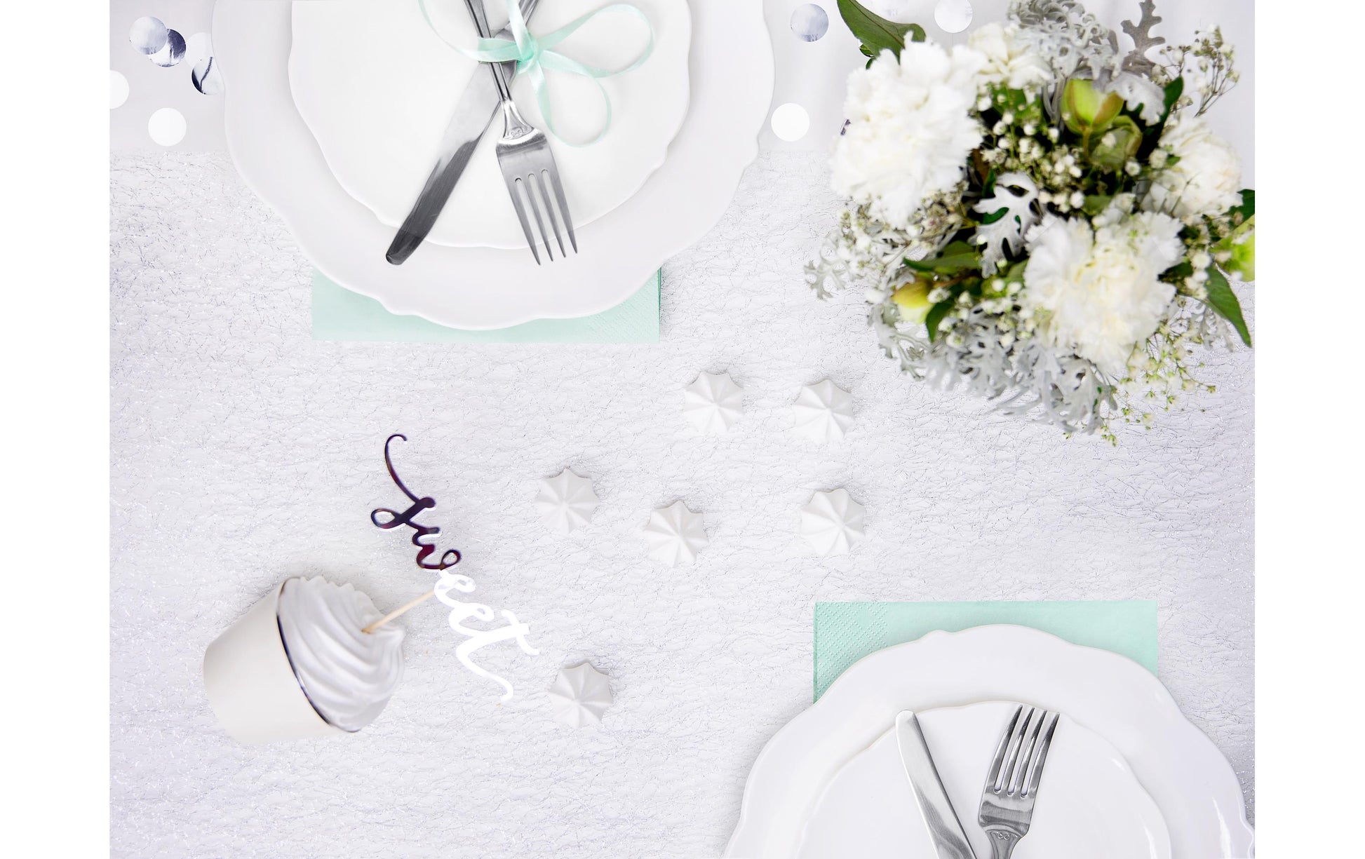 PartyDeco Tischläufer – Polyester, Hochzeitsmotiv, 36 cm × 9 m