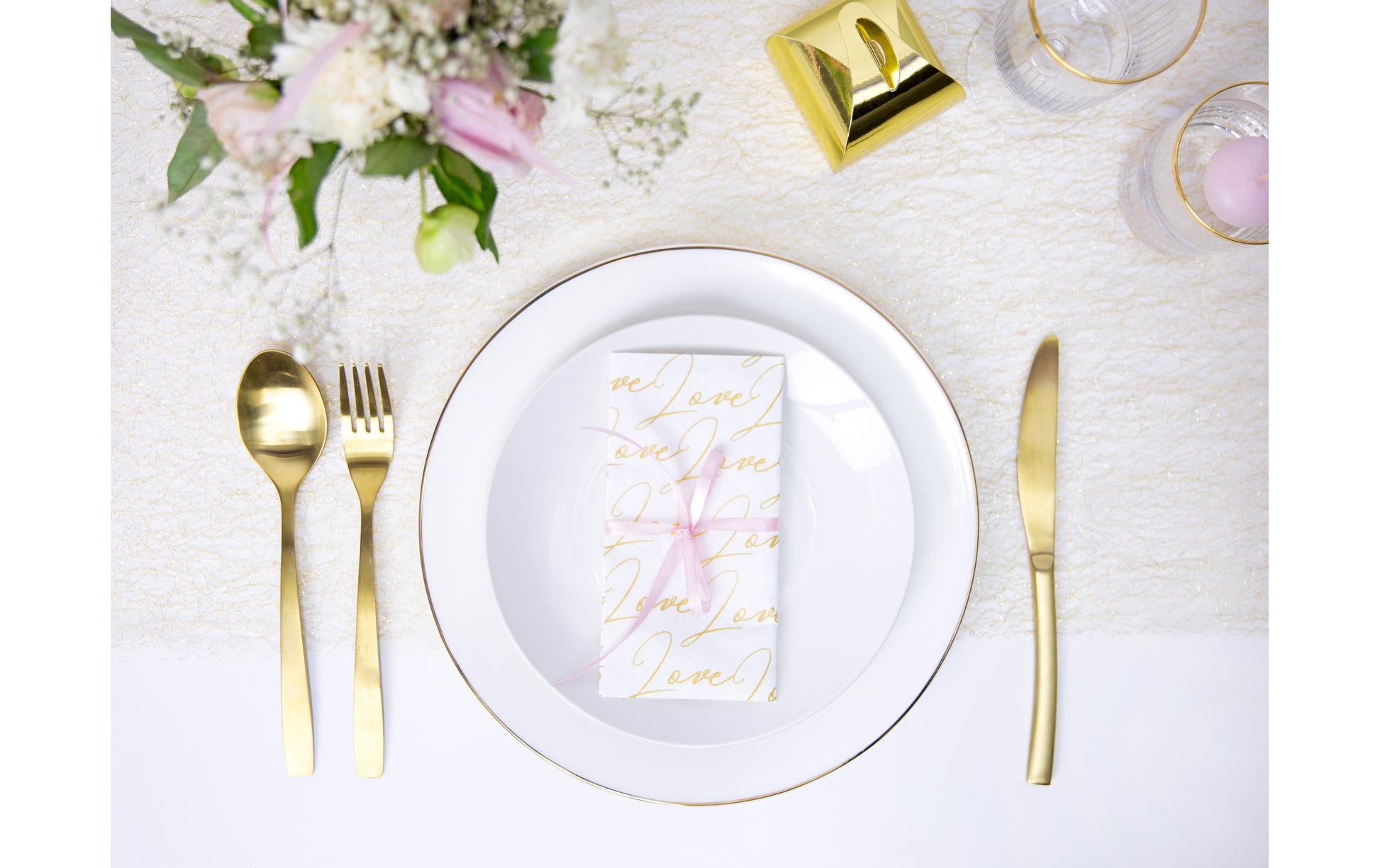PartyDeco Tischläufer auf Rolle – 36 cm×9 m, Polyester, Gold, Hochzeit