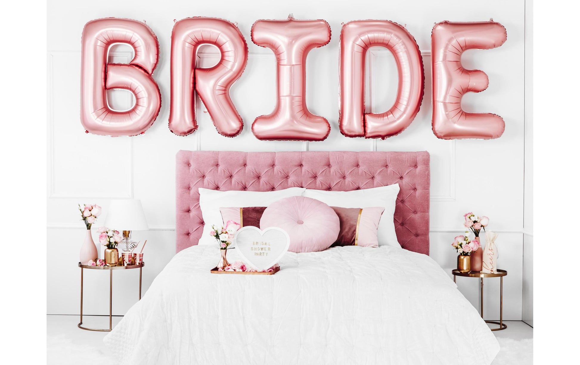PartyDeco Haarreif Bride – Roségold – Metall – 1 Stück