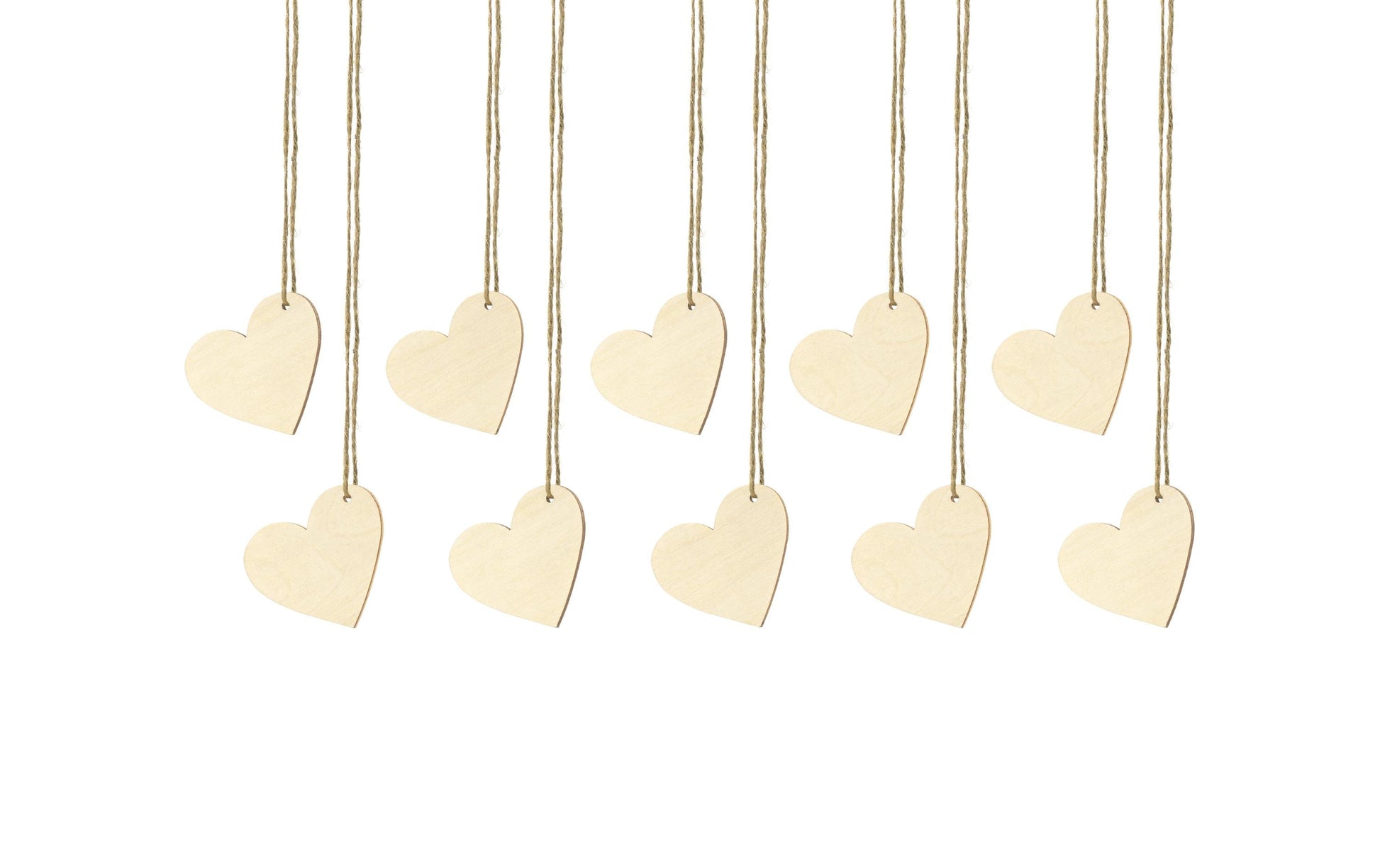 PartyDeco Tischkarten Hochzeit – Braun – 6 × 5 cm – Holz – 10 Stk