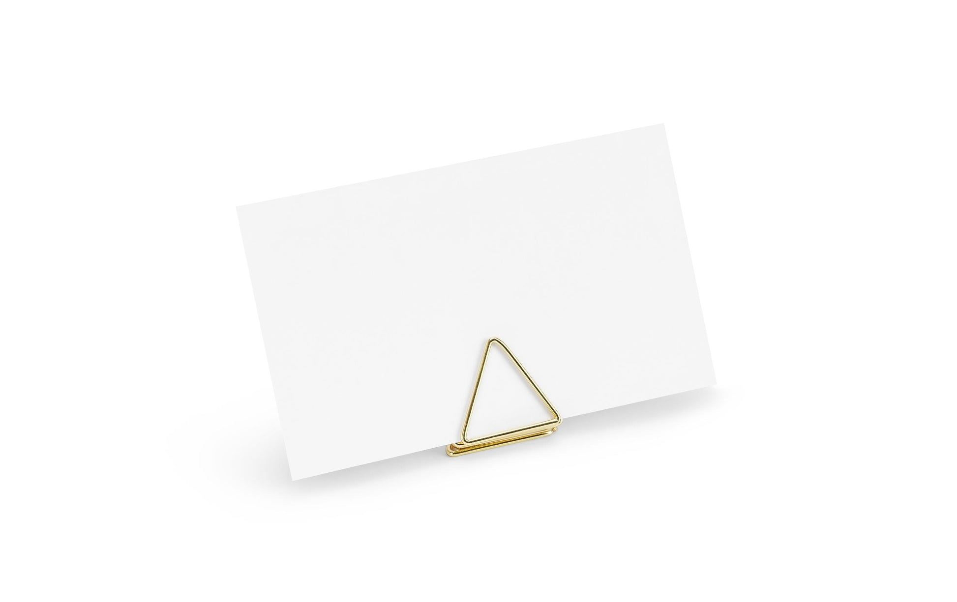 PartyDeco Tischkartenhalter Triangel Hochzeit – Gold – 9 × 12 cm – 10 Stk