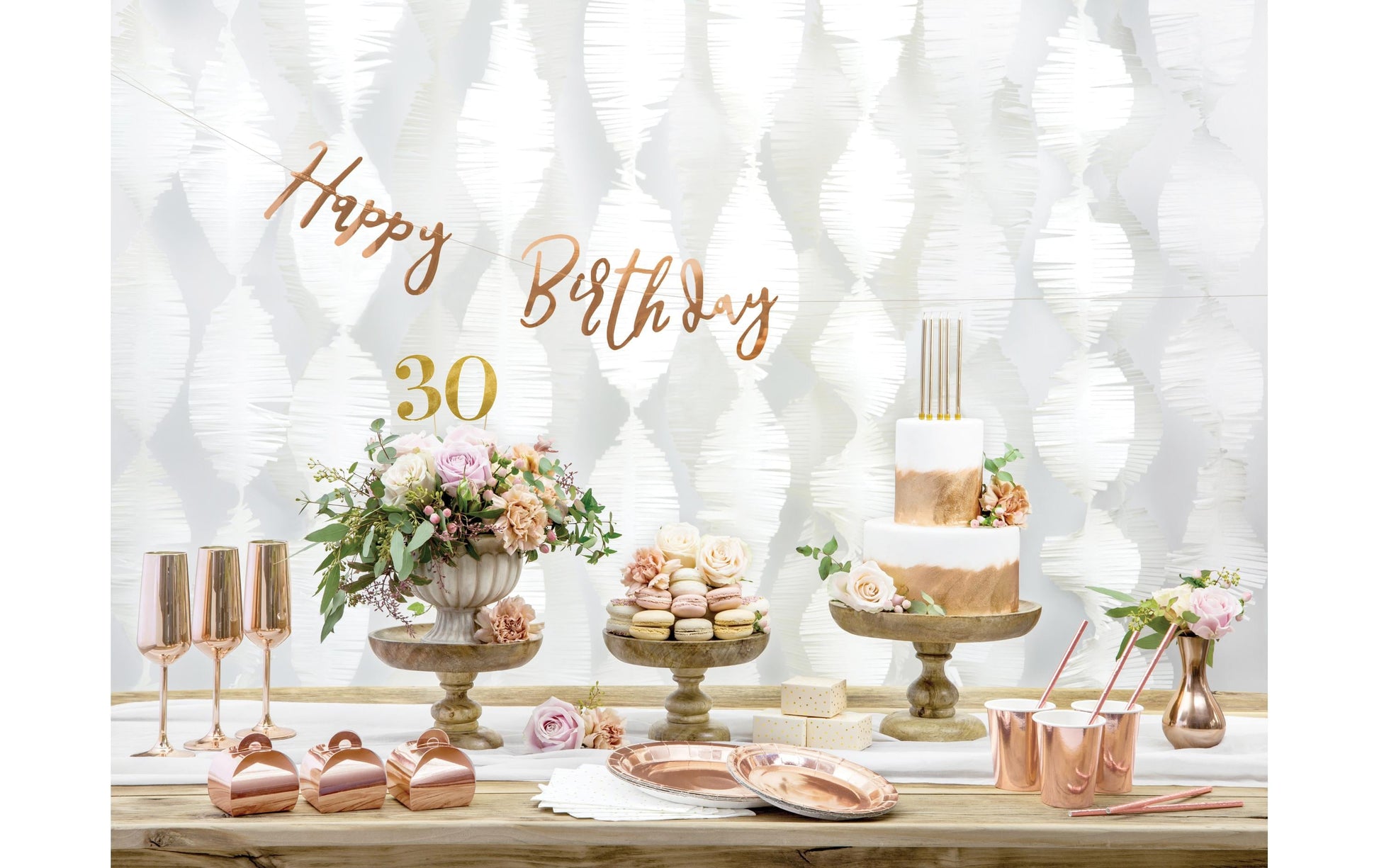 PartyDeco Deko-Zahl Hochzeit – Gold – 26,5 cm – Holz – 10 Stk