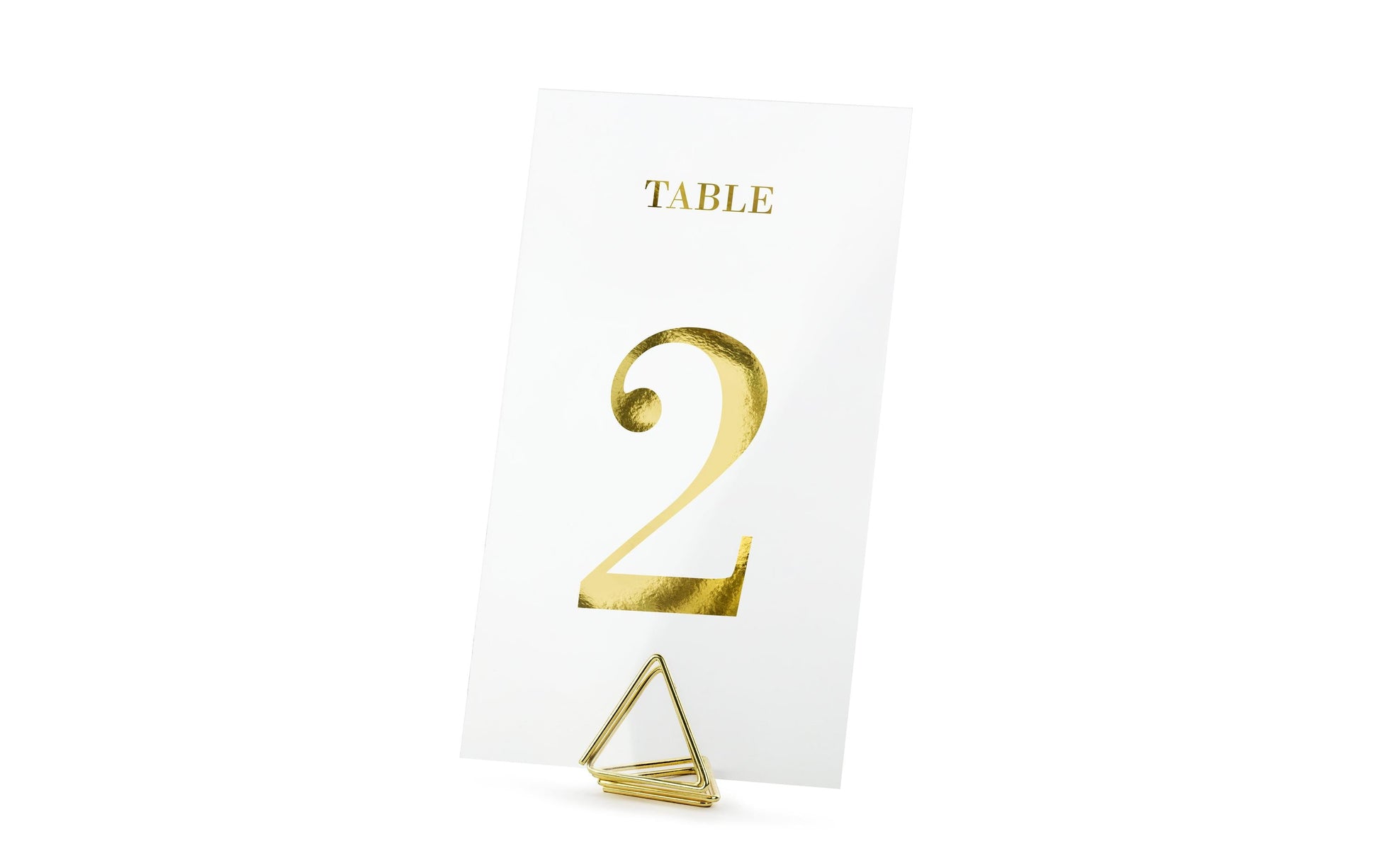 PartyDeco Tischnummern Karten Hochzeit – gold/transparent – 7 × 12 cm – Papier – 20 Stk