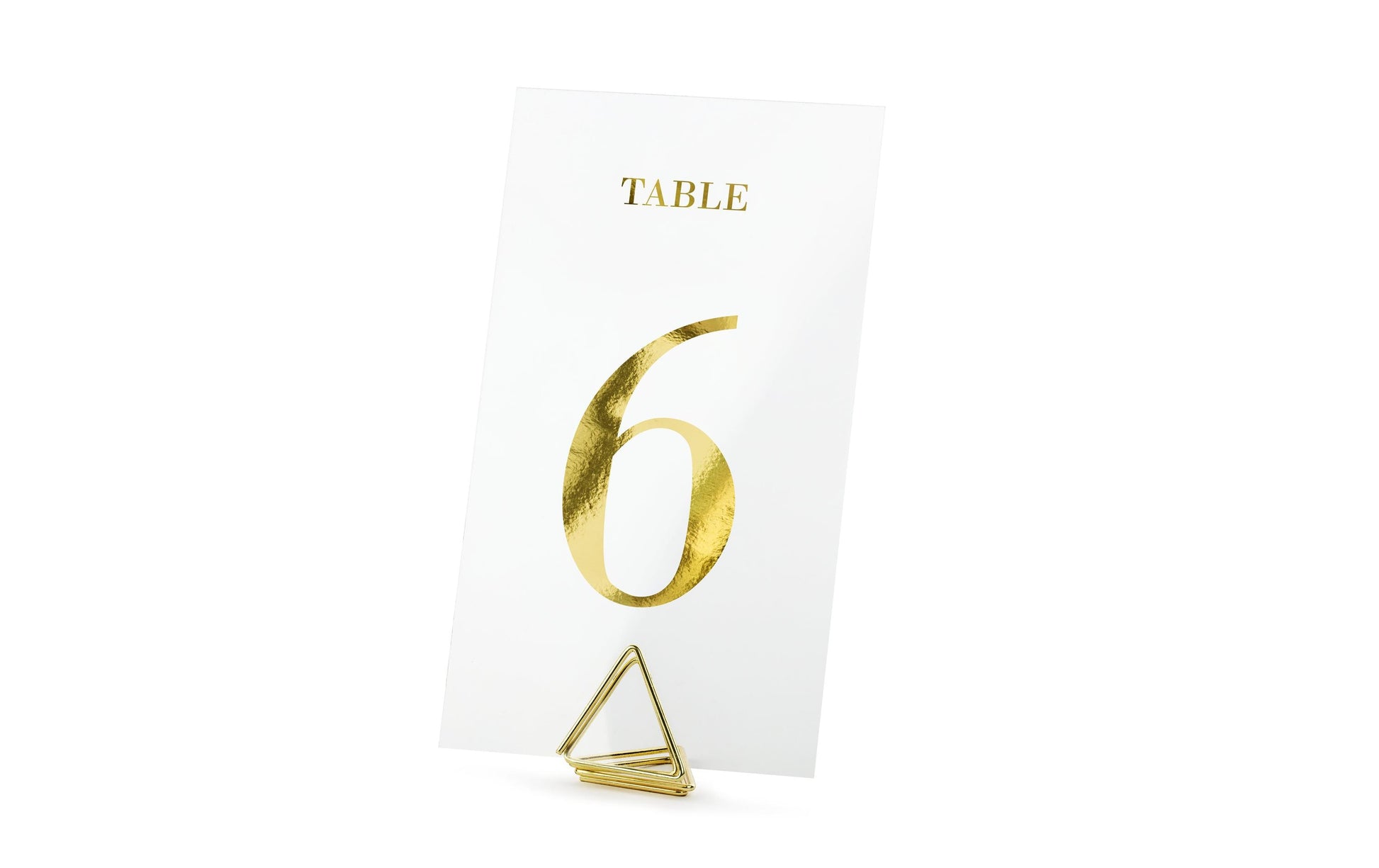 PartyDeco Tischnummern Karten Hochzeit – gold/transparent – 7 × 12 cm – Papier – 20 Stk