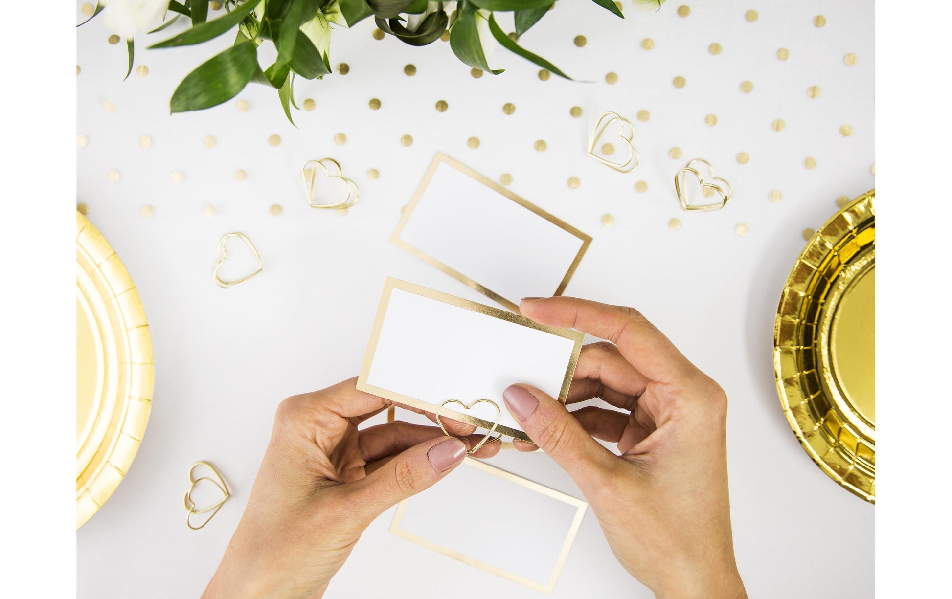 PartyDeco Tischkartenhalter Herz – Gold – Ø 2,5 cm – 10 Stk