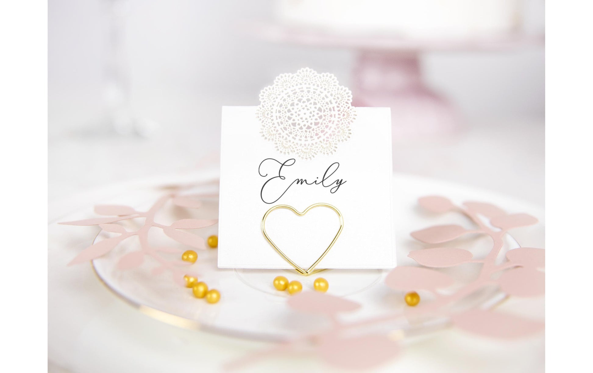PartyDeco Tischkartenhalter Herz – Gold – Ø 2,5 cm – 10 Stk