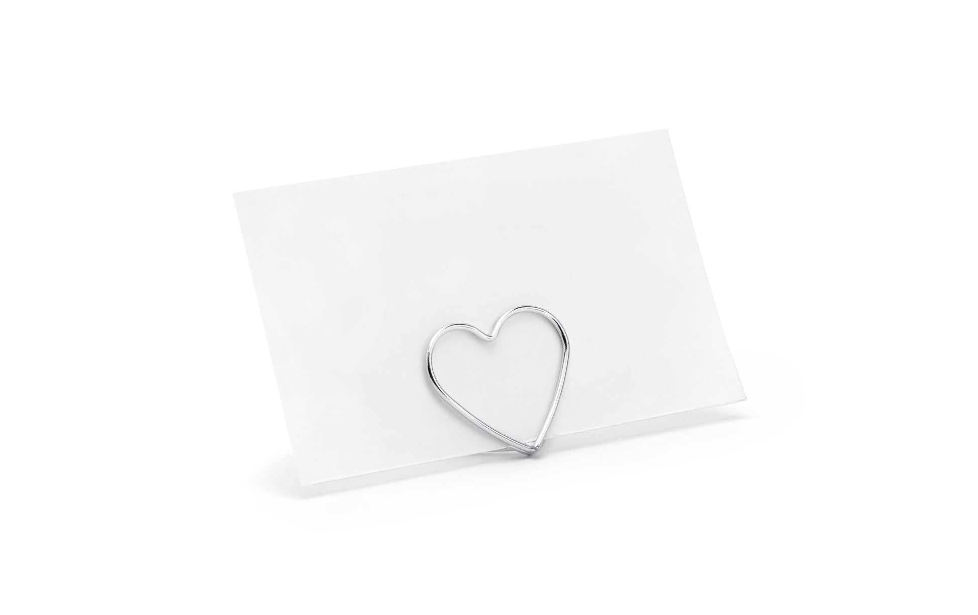 PartyDeco Tischkartenhalter Hochzeit – Silber – 9,0 × 12,0 cm – 10 Stk