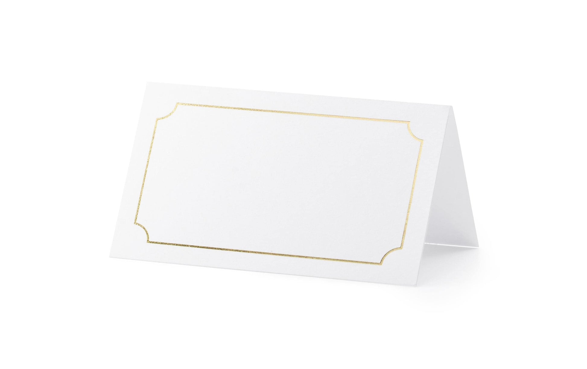 PartyDeco Tischkarten Rahmen Hochzeit – Weiss – 9,5 × 5,5 cm – Karton – 10 Stk