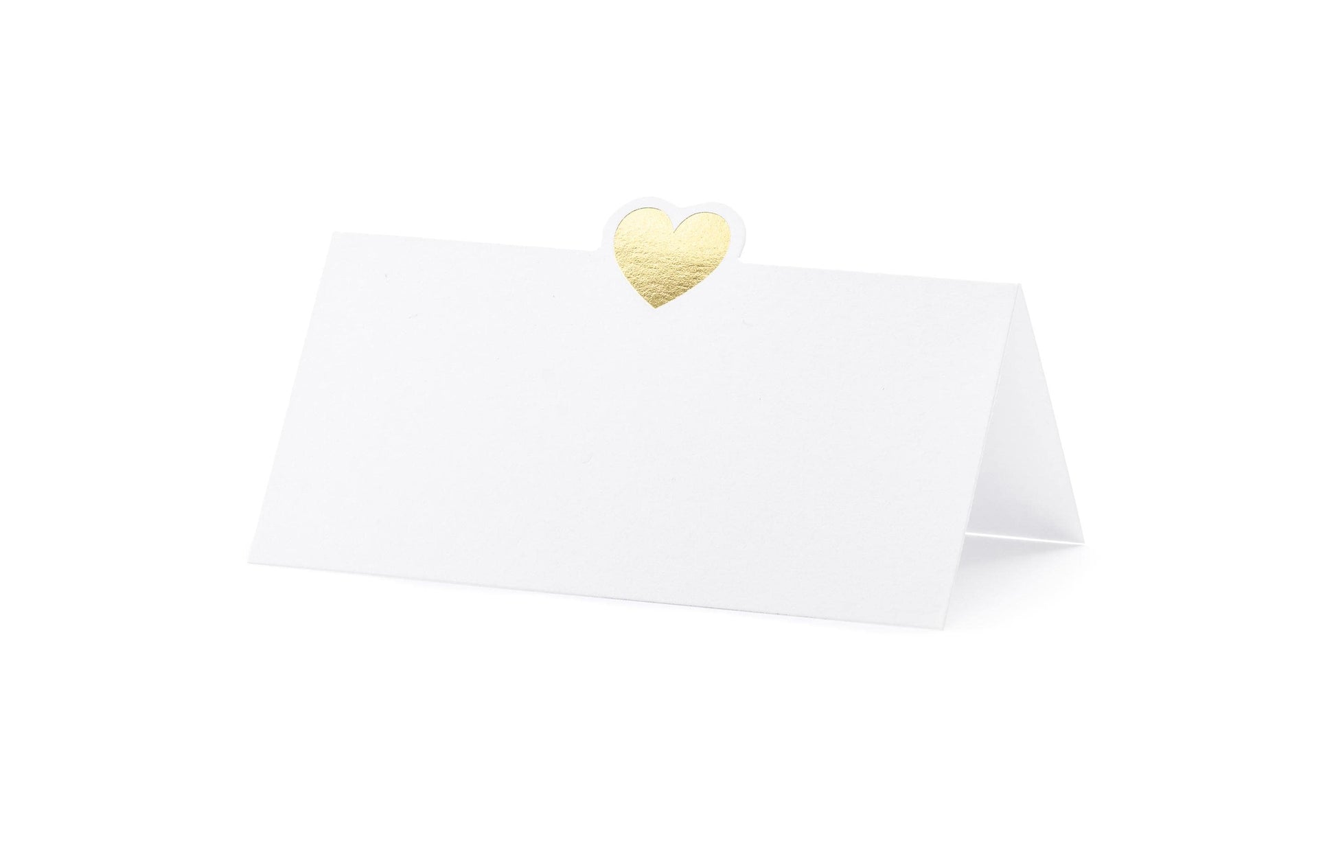 PartyDeco Tischkarten Herz – Weiss – 10 × 5 cm – Papier – 10 Stk