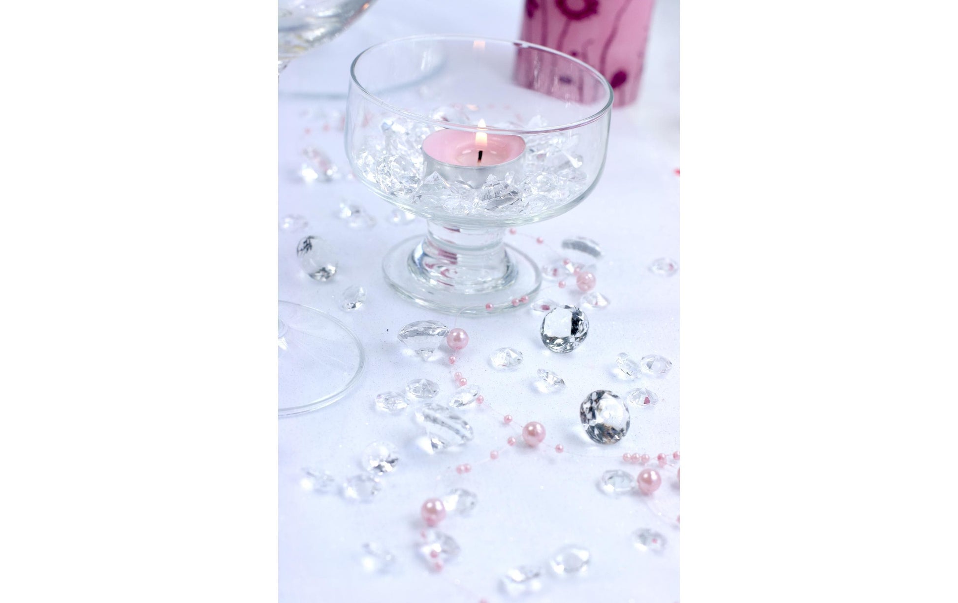 PartyDeco Streudeko – 2 × 2 × 2 cm – Kunststoff, transparent, 10-teilig