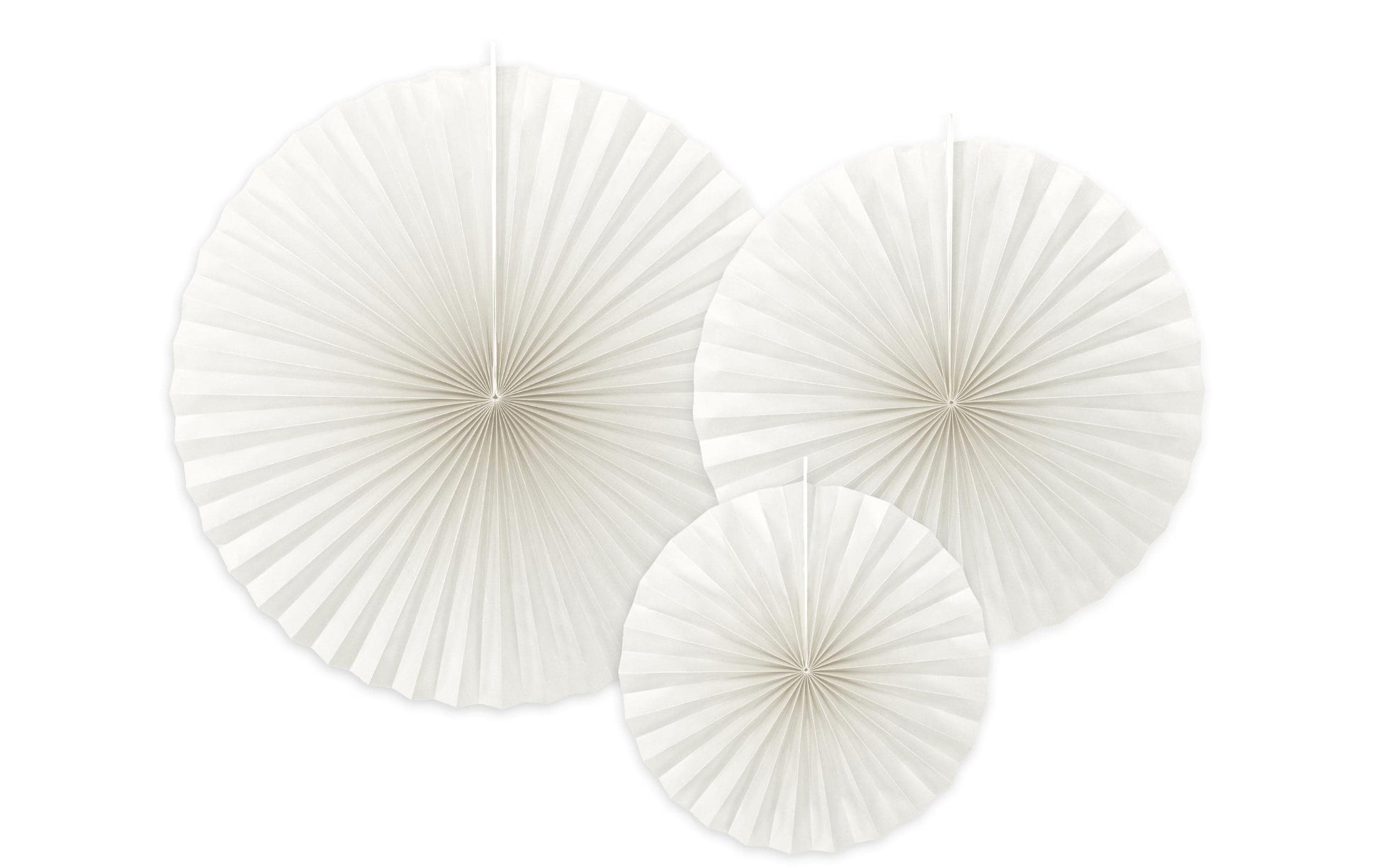 PartyDeco Rosetten – Weiss – 23, 32, 40 cm – 3 Stk – für Hochzeit