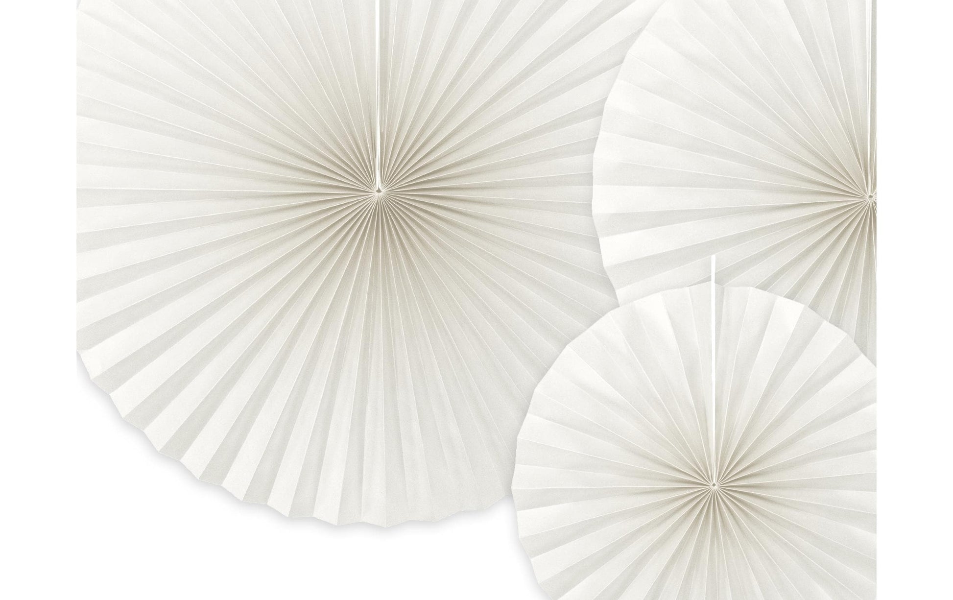PartyDeco Rosetten – Weiss – 23, 32, 40 cm – 3 Stk – für Hochzeit