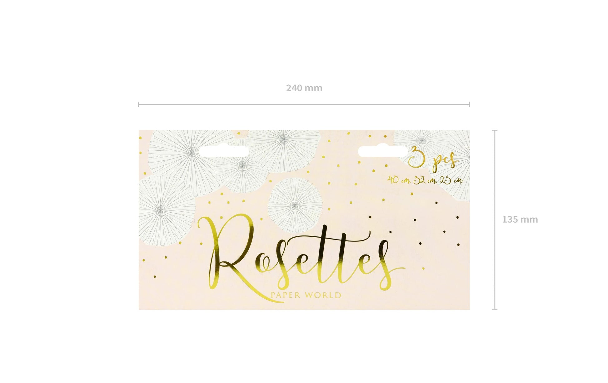PartyDeco Rosetten – Weiss – 23, 32, 40 cm – 3 Stk – für Hochzeit