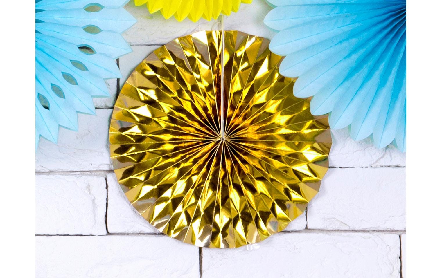 PartyDeco Rosetten – Gold – Ø 23, 32, 40 cm – Papier – 3 Stk