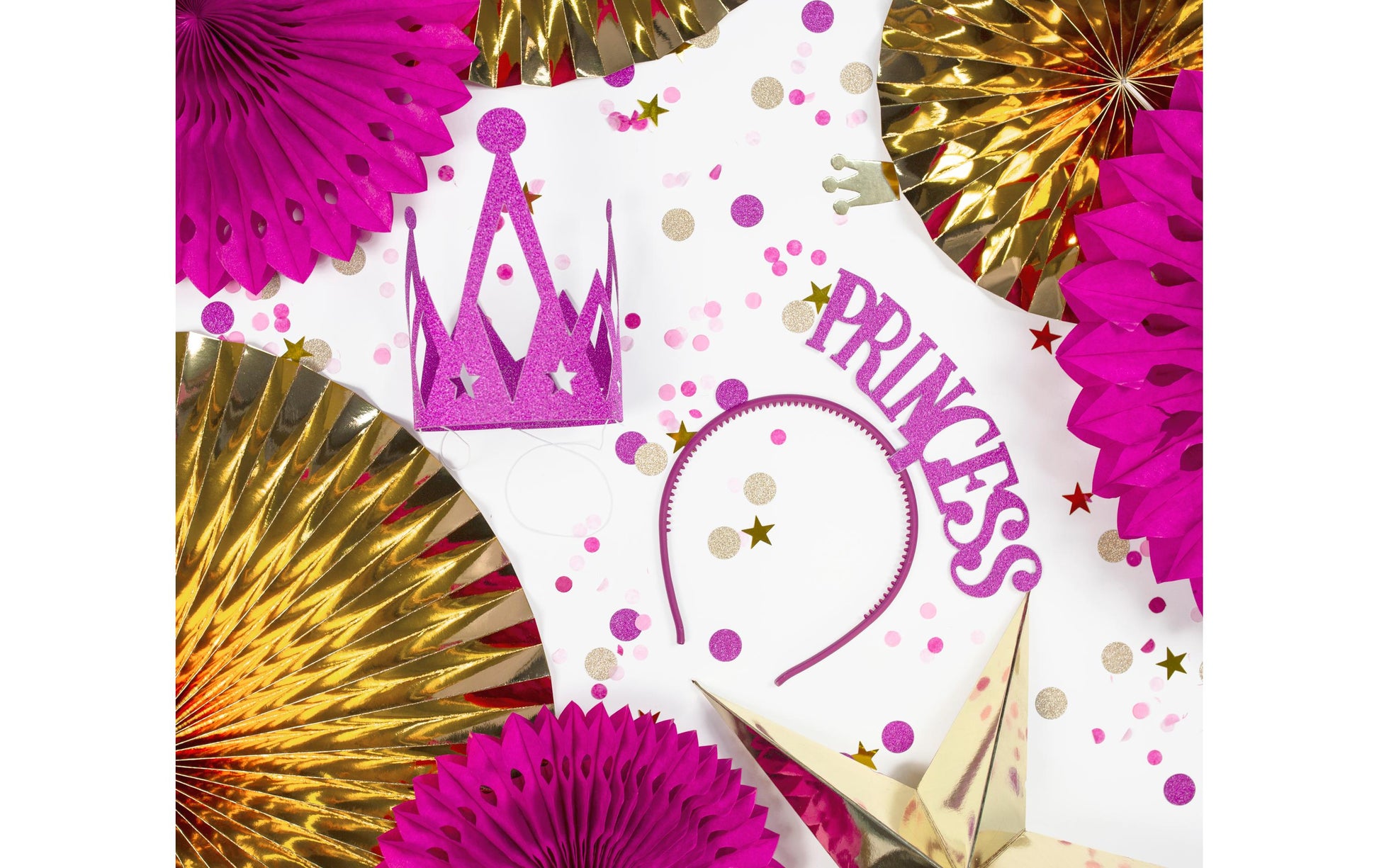 PartyDeco Rosetten – Gold – Ø 23, 32, 40 cm – Papier – 3 Stk