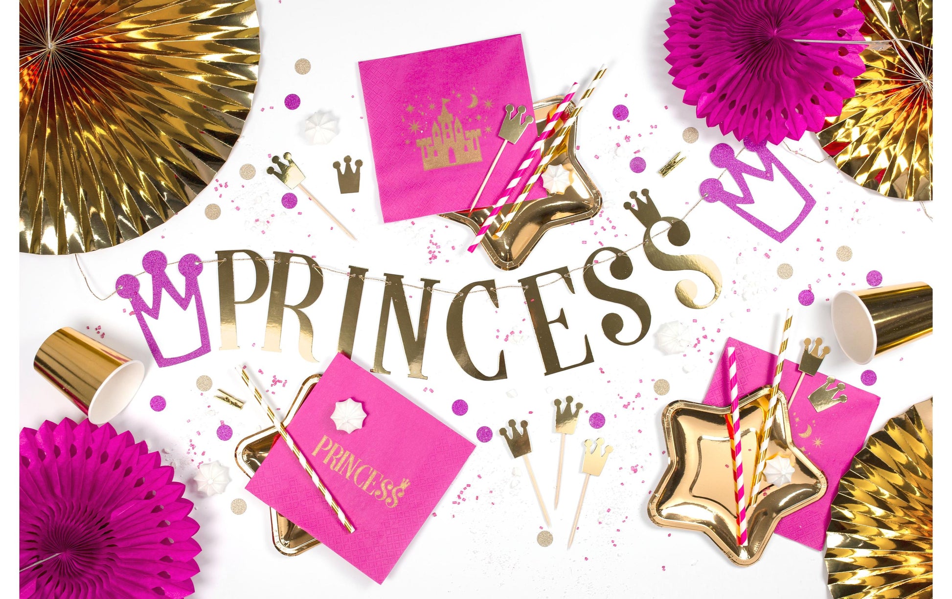 PartyDeco Rosetten – Gold – Ø 23, 32, 40 cm – Papier – 3 Stk