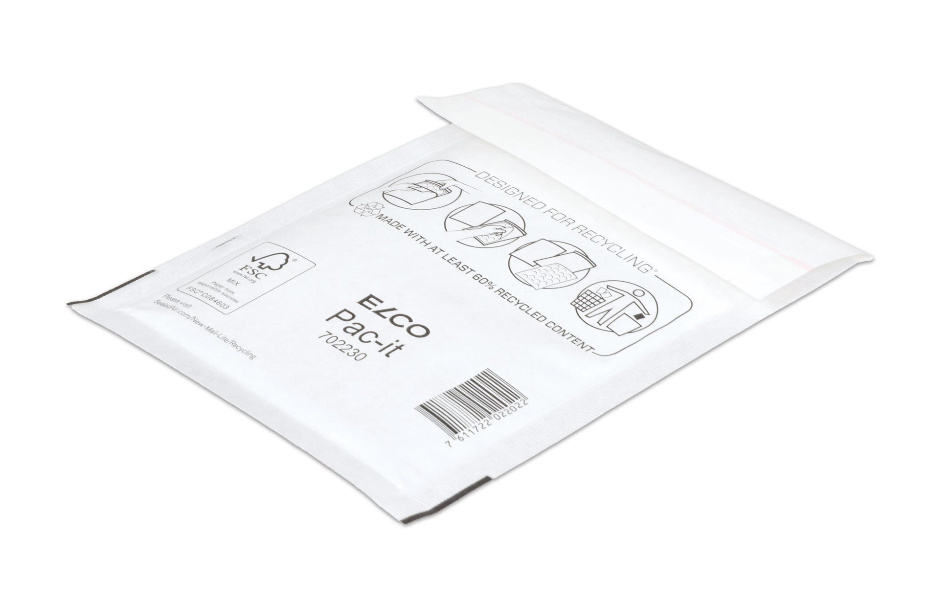 Elco Safepost Luftpolstertasche – 122 × 175 mm, selbstklebend, weiss – 200 Stk.