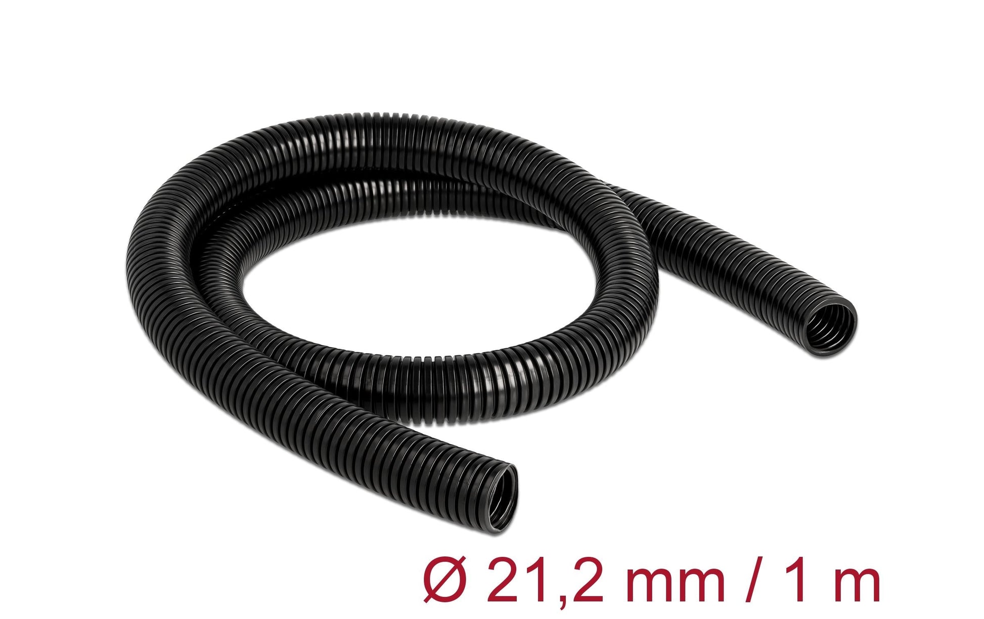 DeLOCK Kabelschlauch, Ø 21,2 mm × 1 m, IP68 – Schwarz