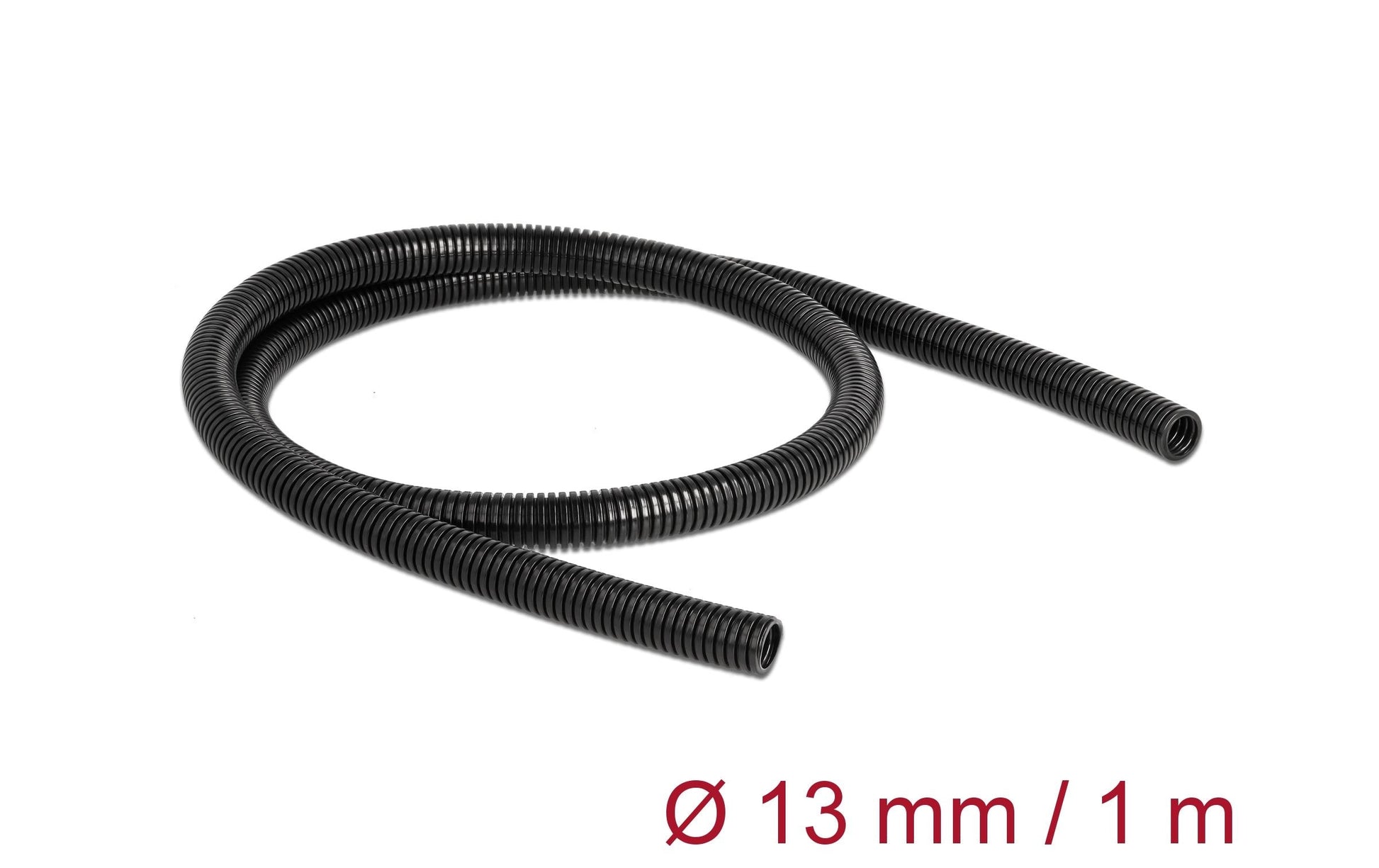 DeLOCK Kabelschlauch – Ø 13 mm – 1 m – Kunststoff – Schwarz