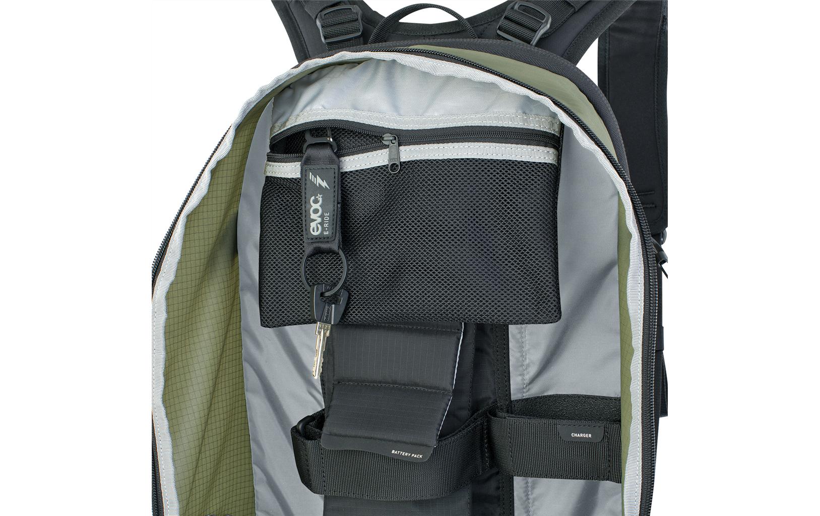 EVOC FR Tour E-Ride – Bike-Rucksack – 30 l, Nylon, olivgrün/schwarz, Trinksystem