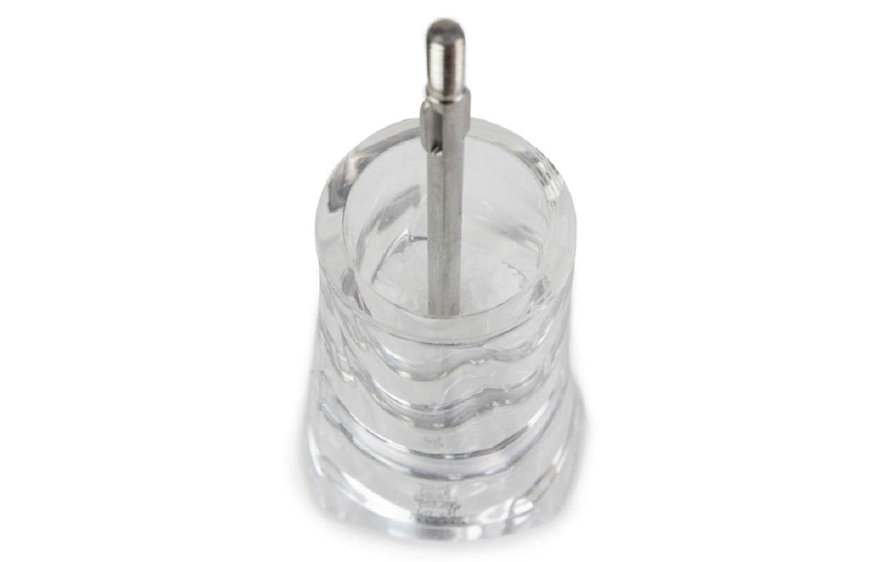 Peugeot Ouessant – Salz-/Pfeffermühle 14 cm, Acryl/Edelstahl, transparent