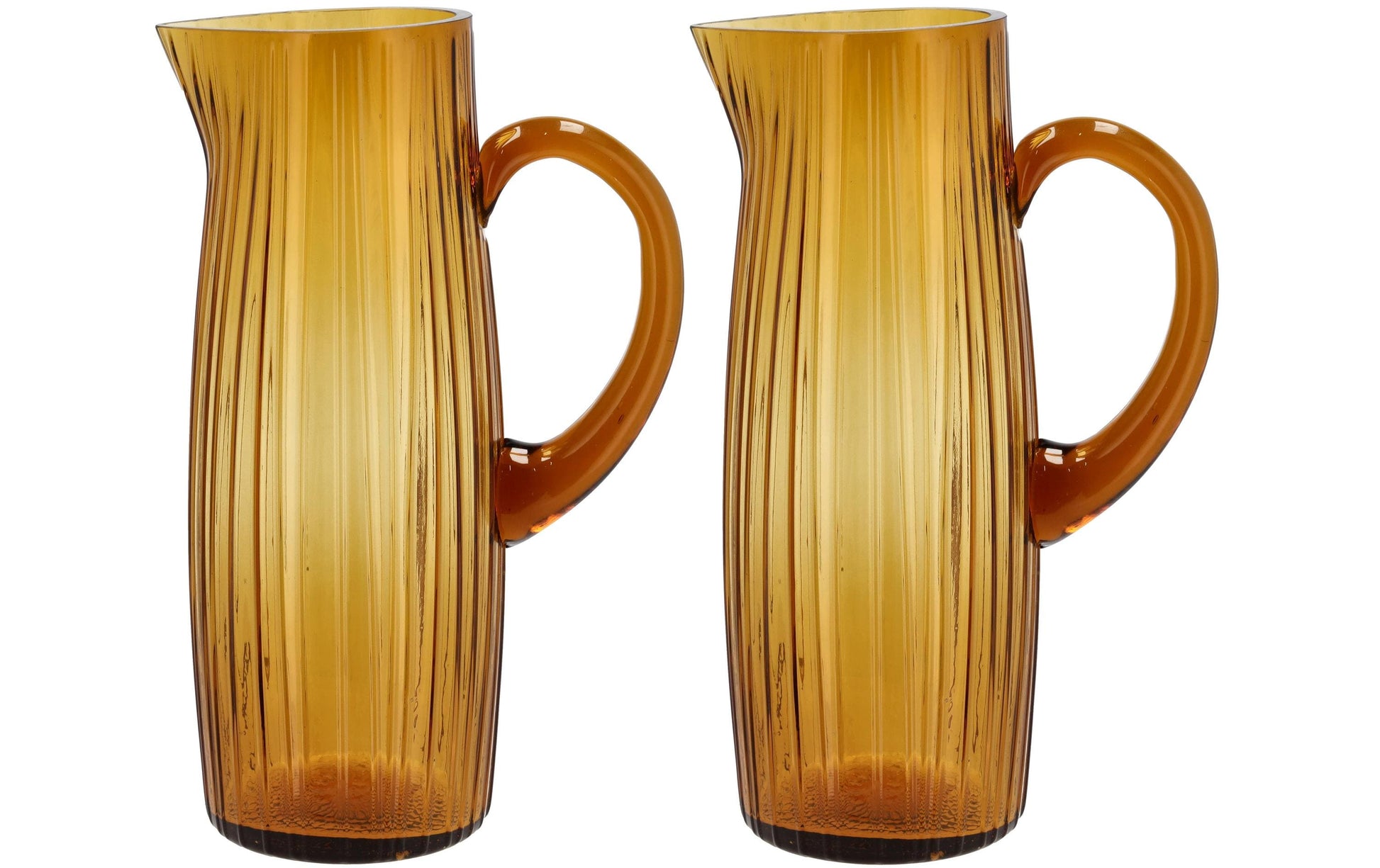 BITZ Krug Kusintha – 1,2 l, Ø 9,6 cm, H 25,0 cm, Glas, Bernstein, spülmaschinenfest, mikrowellengeeignet