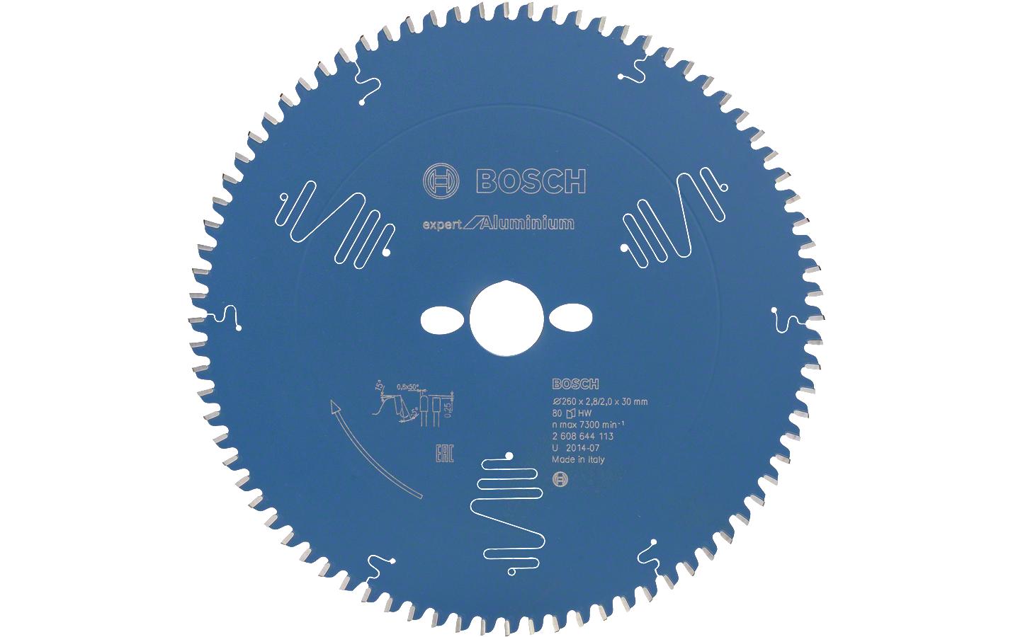Bosch Professional Expert für Aluminium Kreissägeblatt 260 × 30 × 2,8 mm Hartmetall, 80 Zähne