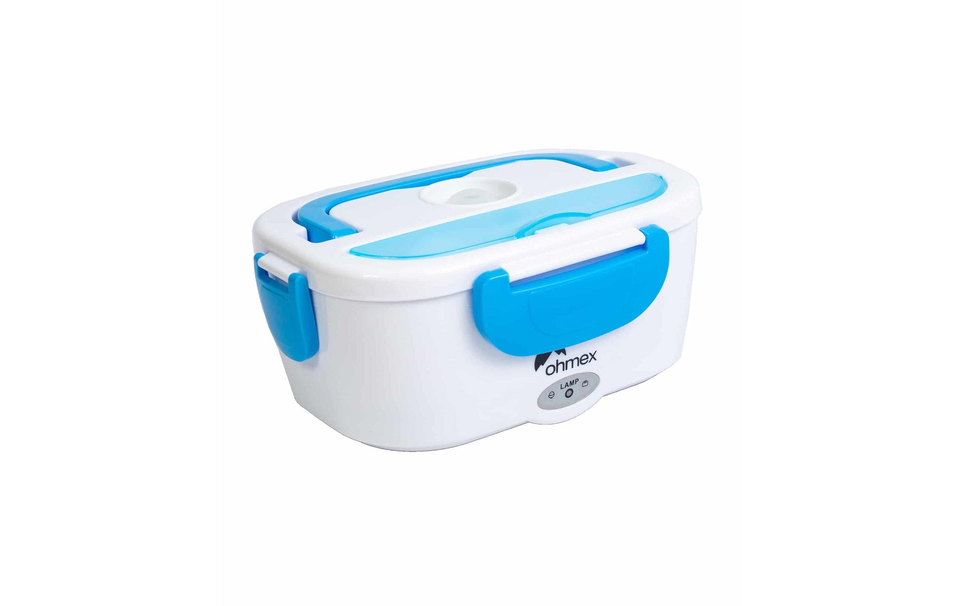 Ohmex Beheizte Lunchbox OHM-BOX-1240 – 1,5 l, 40 W, herausnehmbares Stromkabel – Blau/Weiss