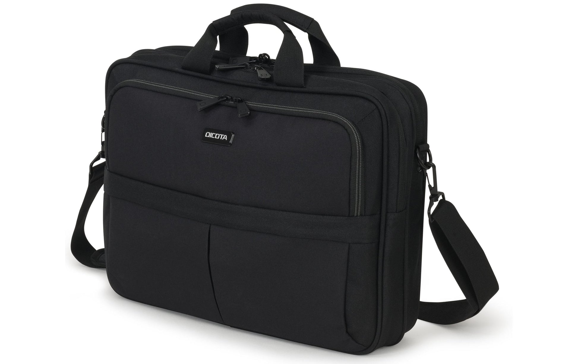 DICOTA Eco Top Traveller SCALE Notebook-Tasche bis 15,6" – Trolley-Band, aus recyceltem PET – Schwarz