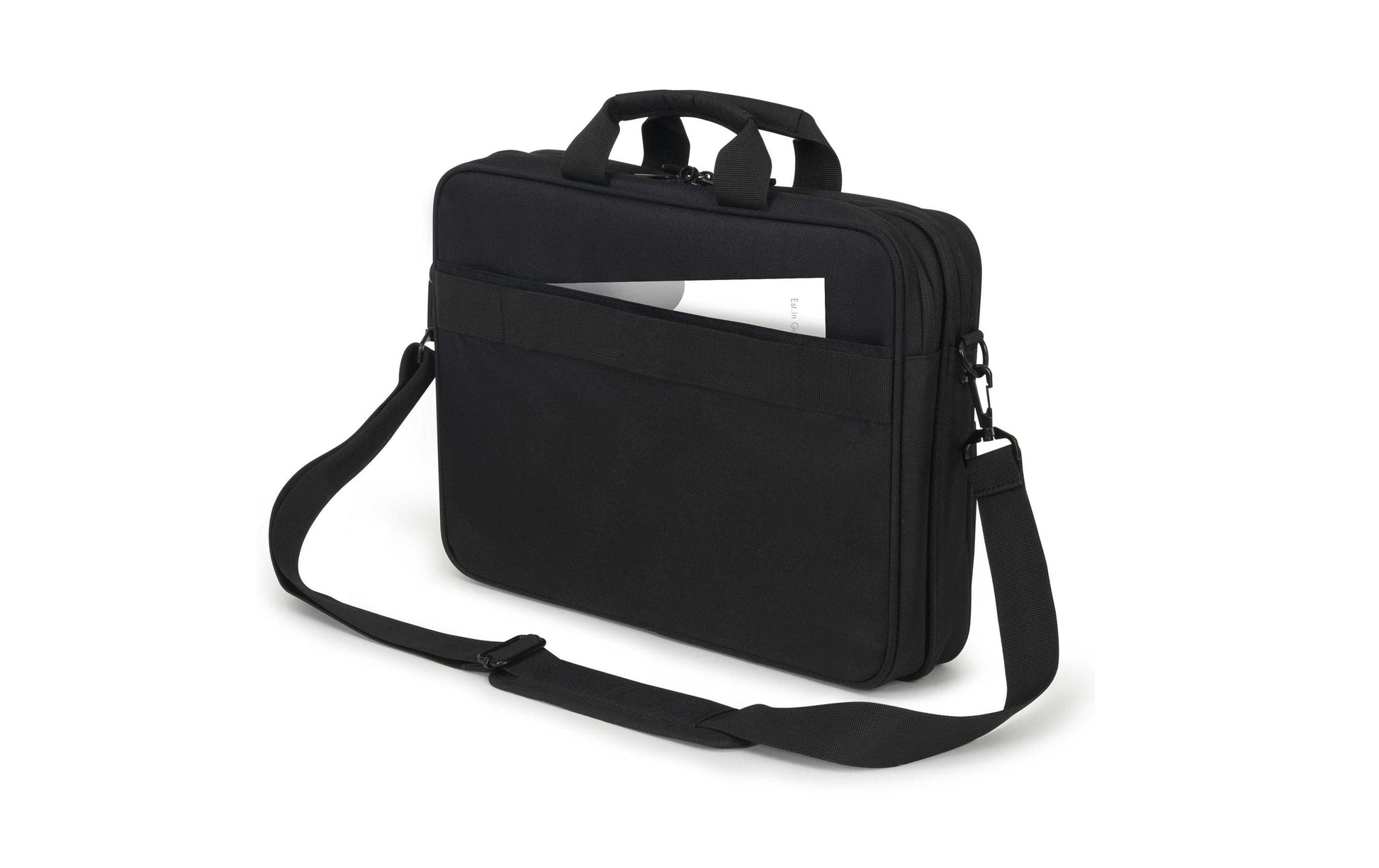 DICOTA Eco Top Traveller SCALE Notebook-Tasche bis 15,6" – Trolley-Band, aus recyceltem PET – Schwarz