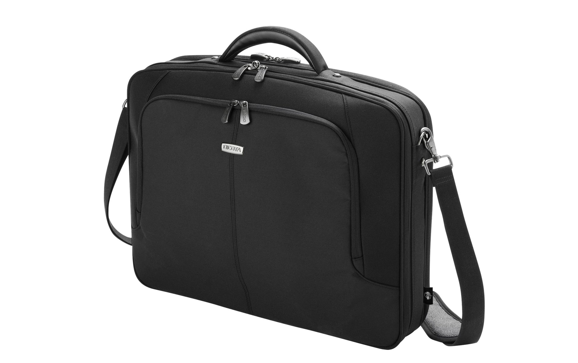 DICOTA Notebook-Tasche bis 15,6" – Abnehmbarer Schultergurt, Aus recyceltem PET – Schwarz