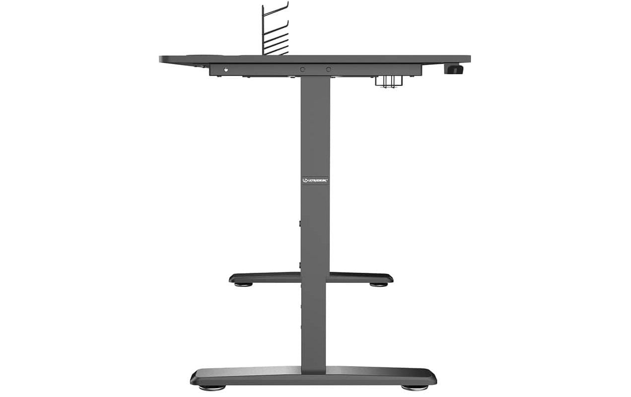 Ultradesk Rollbarer Computertisch, höhenverstellbar, 1'600×700×820 mm, bis 120 kg, Schwarz/Rot