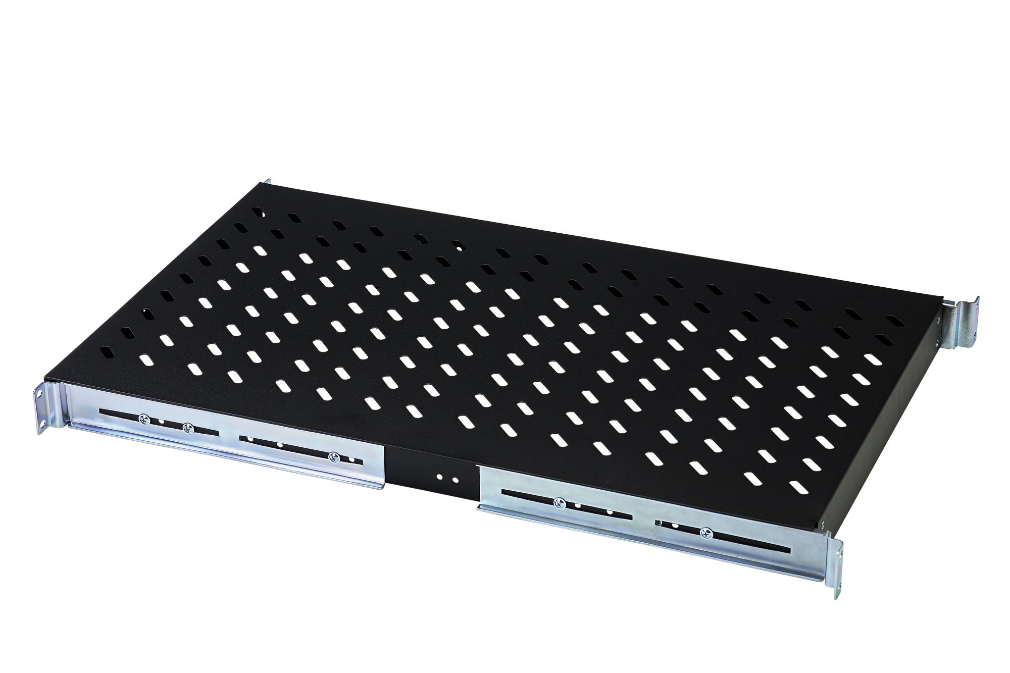 Digitus Rack-Regalboden 19" – 1U – 483 × 720 × 50 mm – 100 kg – Festeinbau – für 19"-Schränke – Schwarz