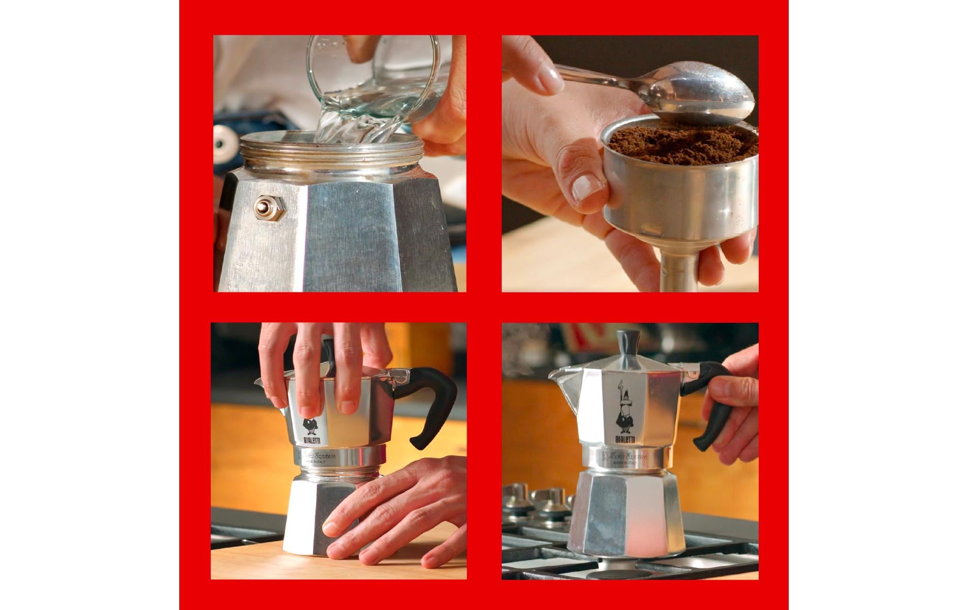 Bialetti Moka Express French Press / Kaffeebereiter – 0,1 l, 1 Tasse, Aluminium
