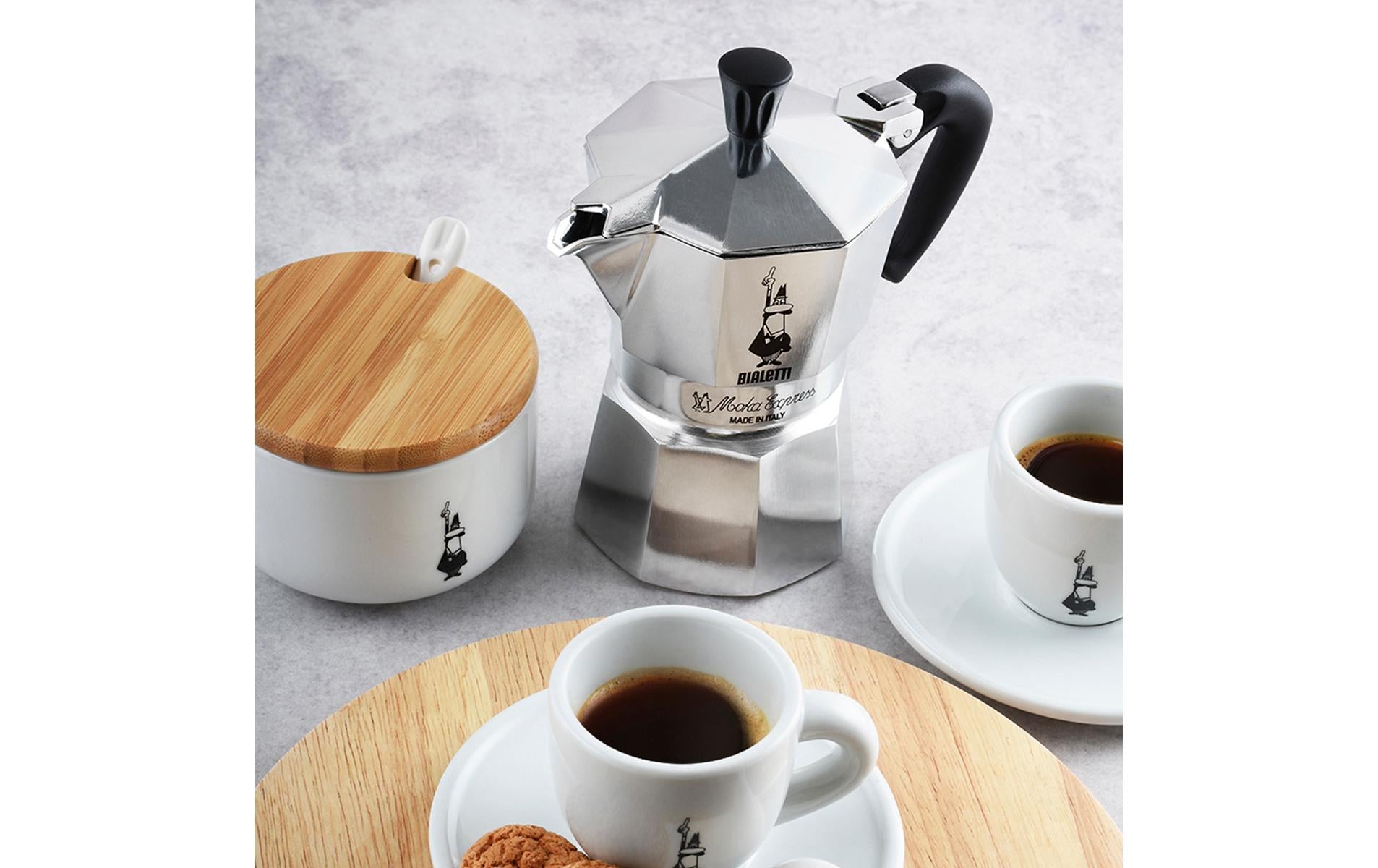 Bialetti Moka Express Espressokanne – 595 ml, für Glaskeramik, Silber