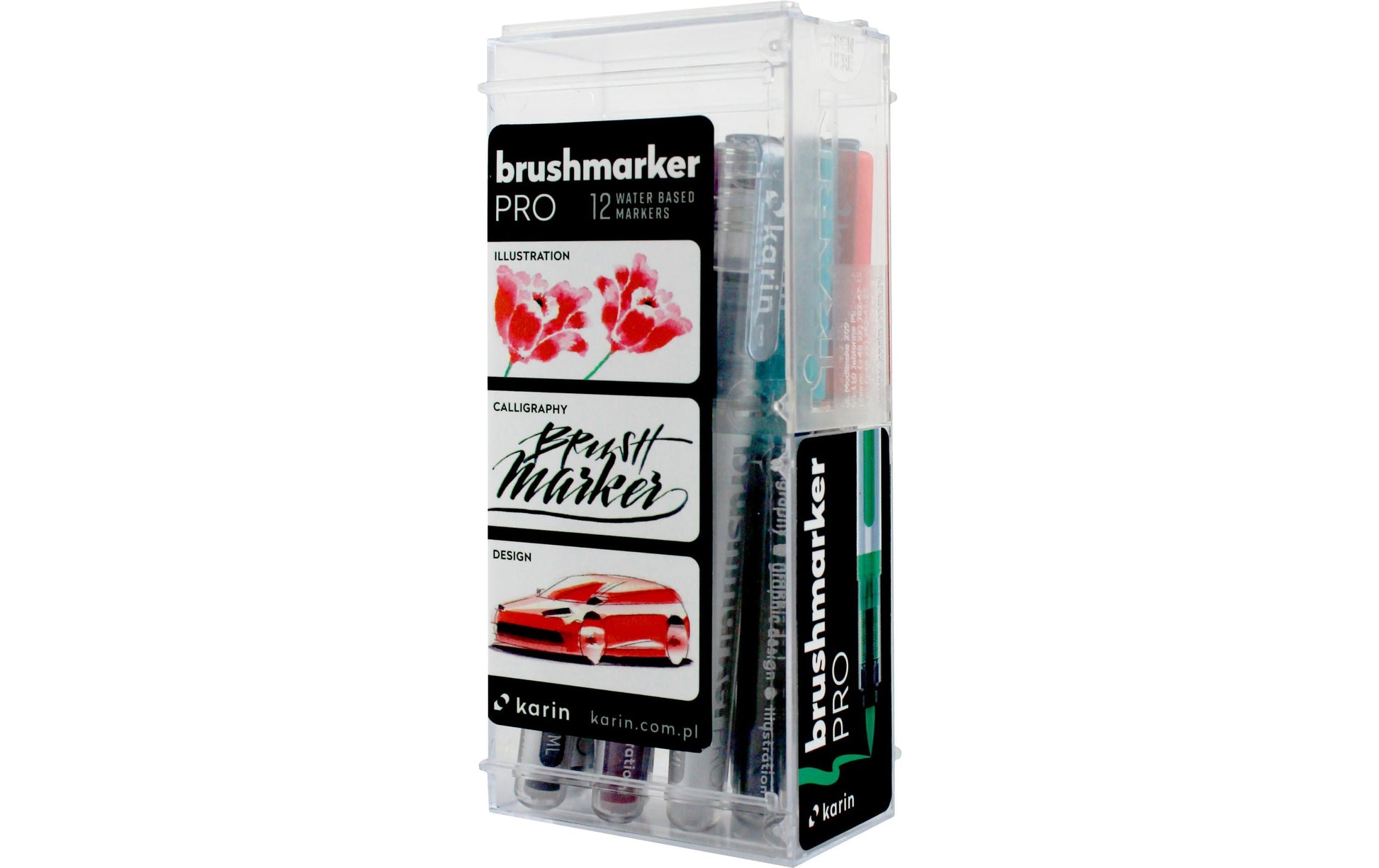 Karin Brushmarker PRO Pinselstift – Pinselspitze, 12 Farben