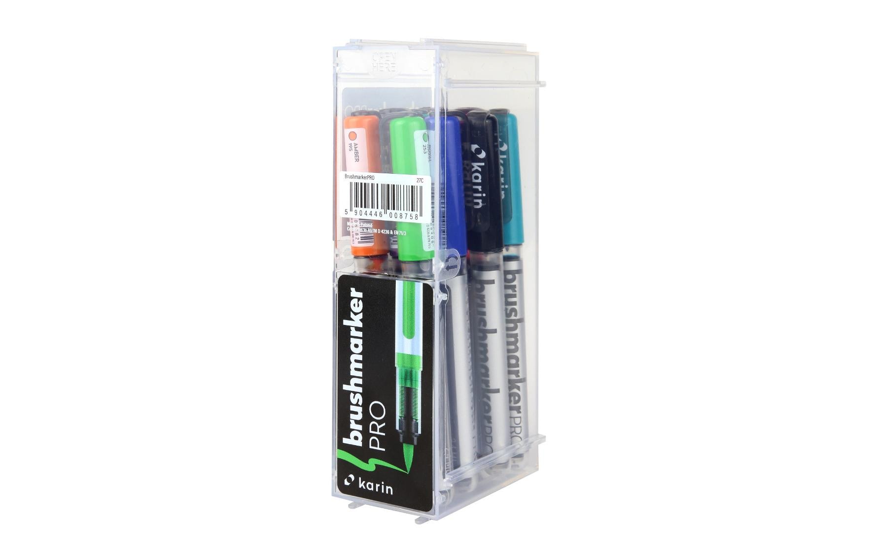 Karin Brushmarker PRO Pinselstift – Pinselspitze, 12 Farben