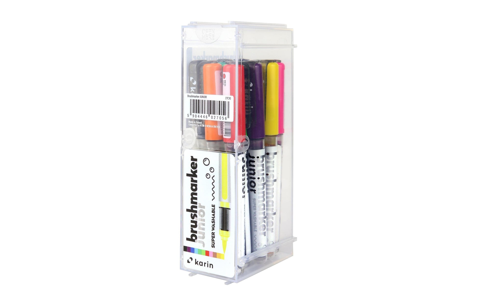Karin Junior 27C10 Brush Pen – Pinselspitze, auswaschbar, 11 Farben